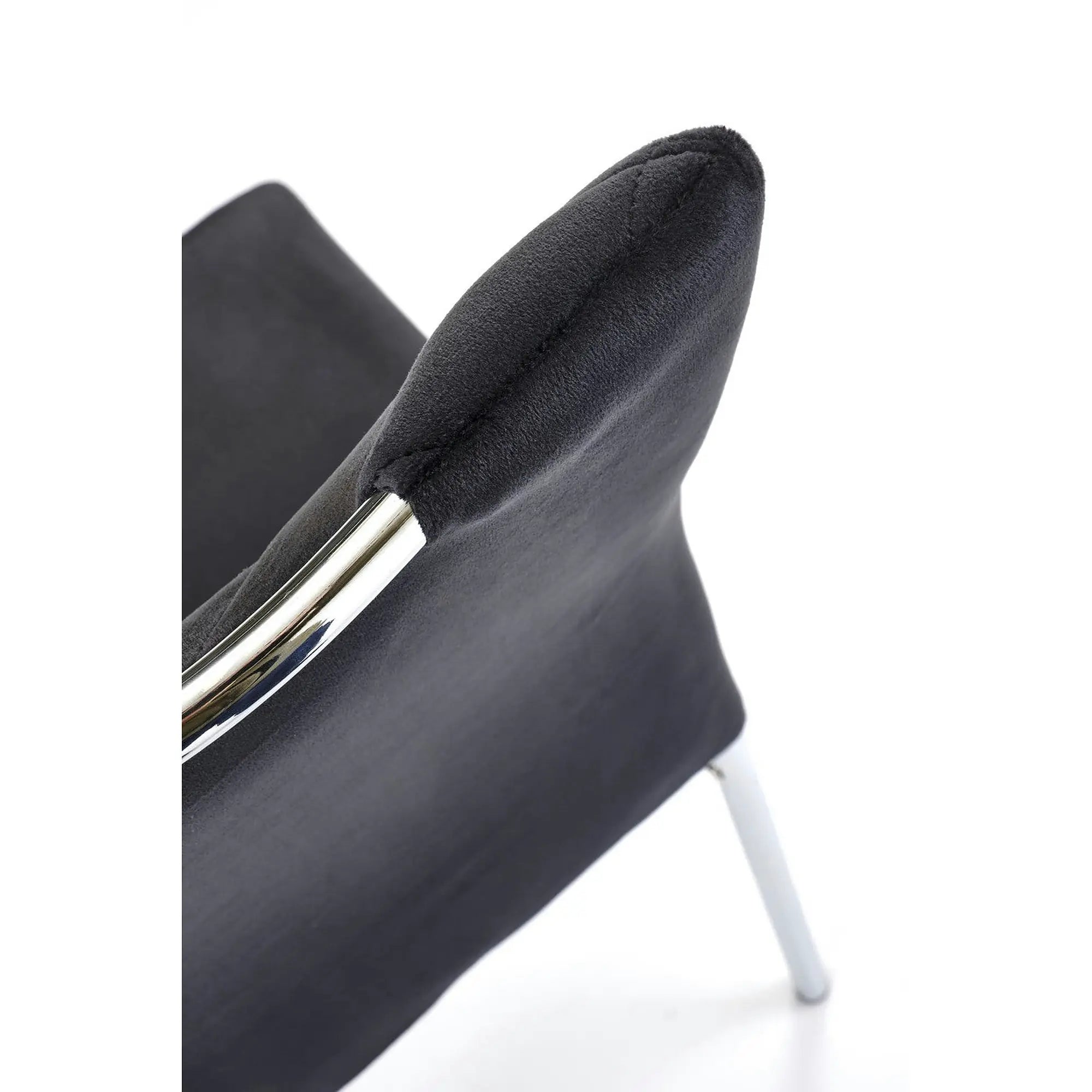 Scaun K578, negru - HLR 66/argintiu, stofa catifelata/otel, 43x53x93 cm