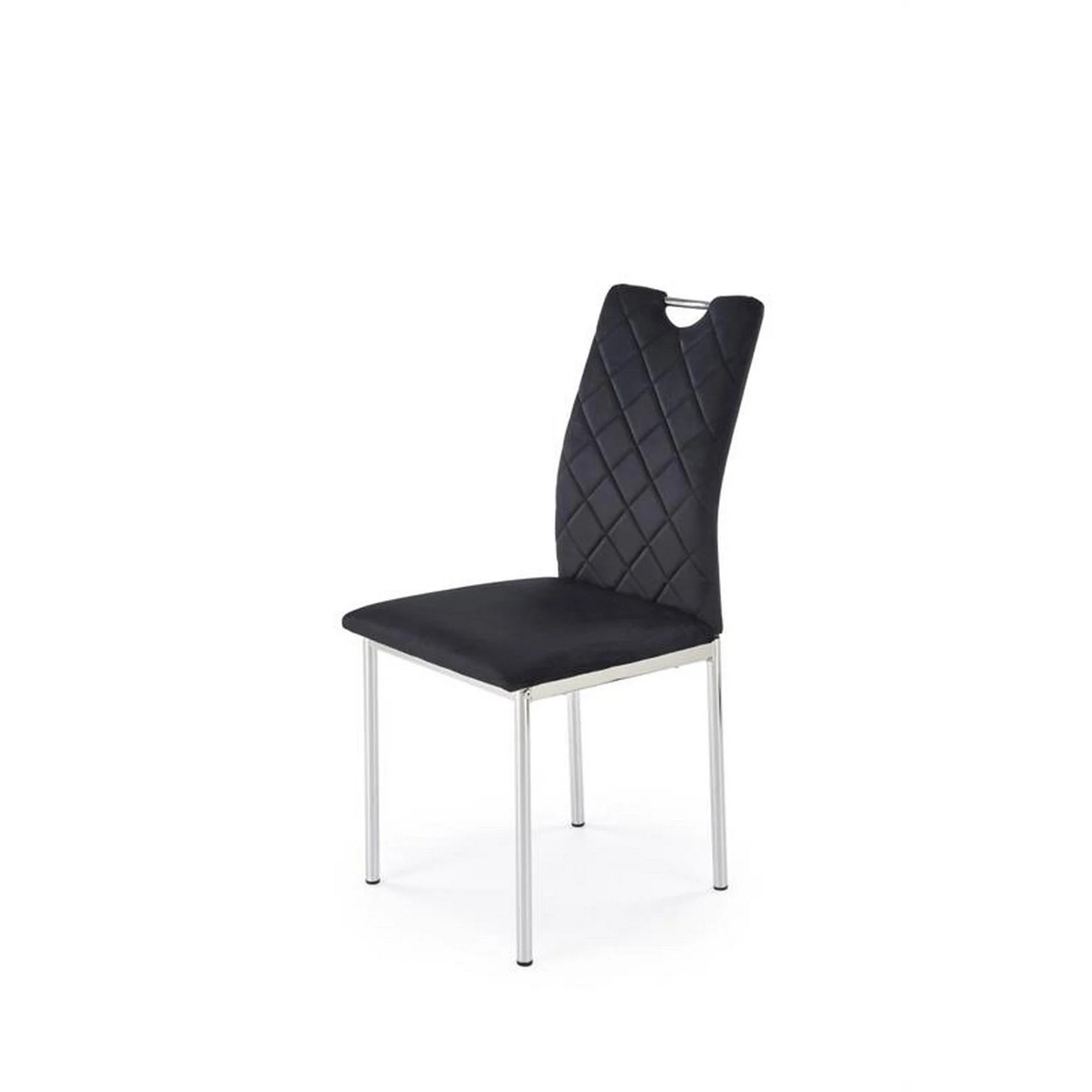 Scaun K578, negru - HLR 66/argintiu, stofa catifelata/otel, 43x53x93 cm