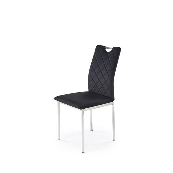 Scaun K578, negru - HLR 66/argintiu, stofa catifelata/otel, 43x53x93 cm