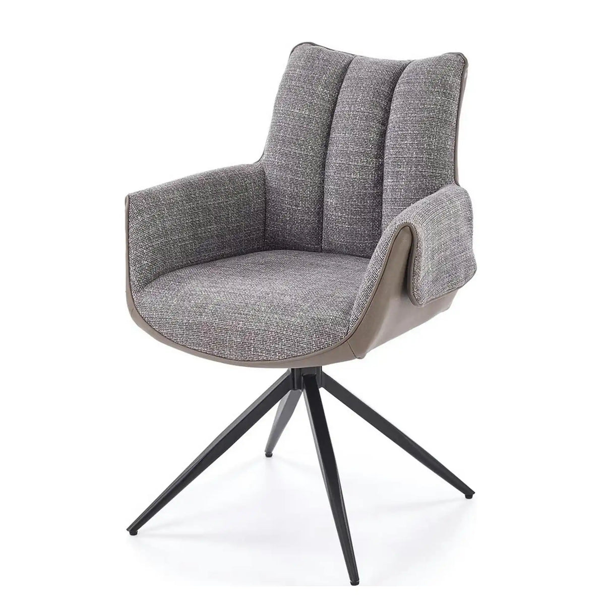 Scaun K579, gri/negru, stofa clasica/piele ecologica/otel, 65x64x87 cm