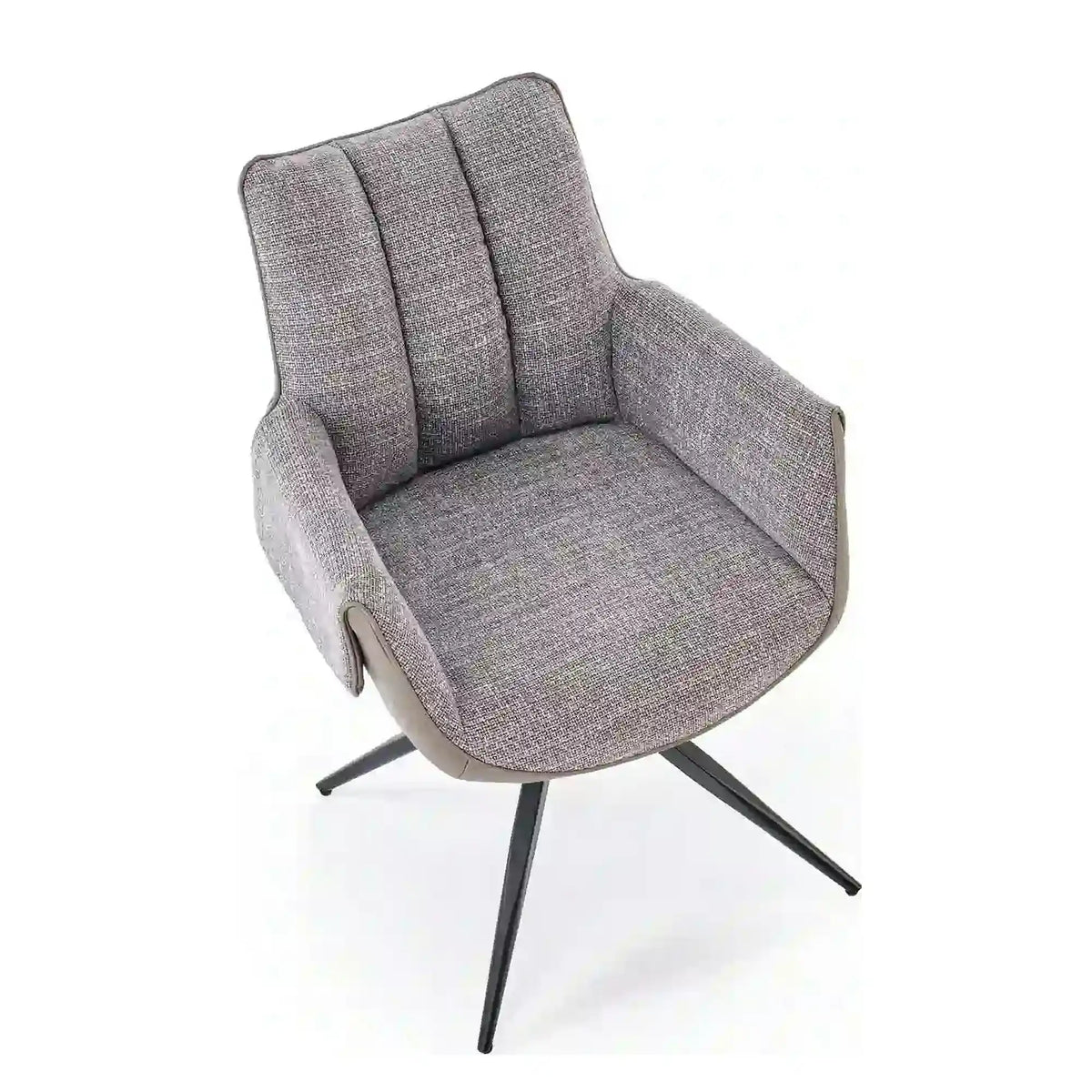 Scaun K579, gri/negru, stofa clasica/piele ecologica/otel, 65x64x87 cm