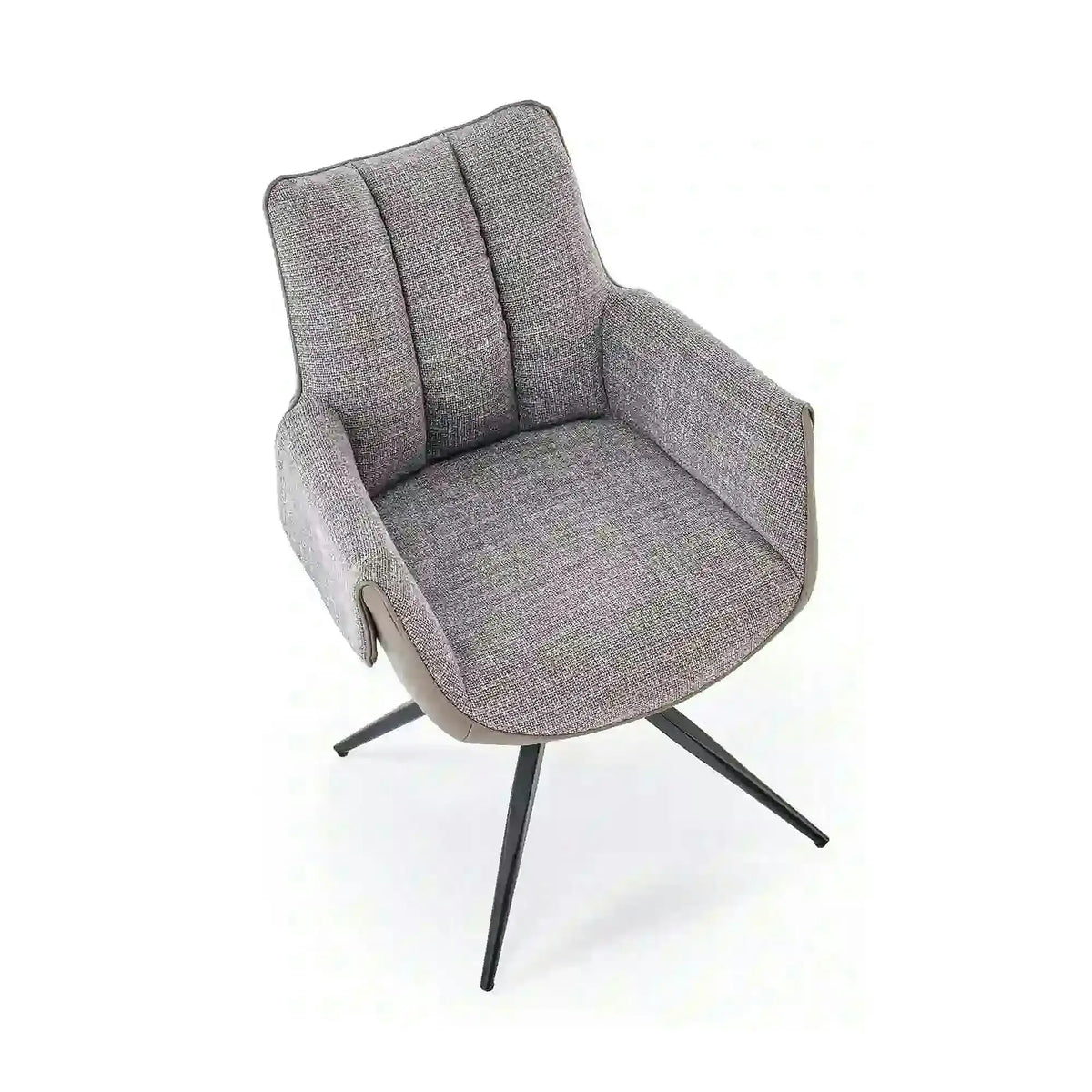 Scaun K579, gri/negru, stofa clasica/piele ecologica/otel, 65x64x87 cm
