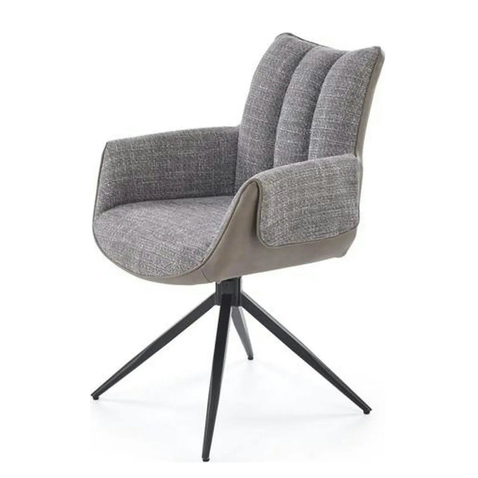 Scaun K579, gri/negru, stofa clasica/piele ecologica/otel, 65x64x87 cm