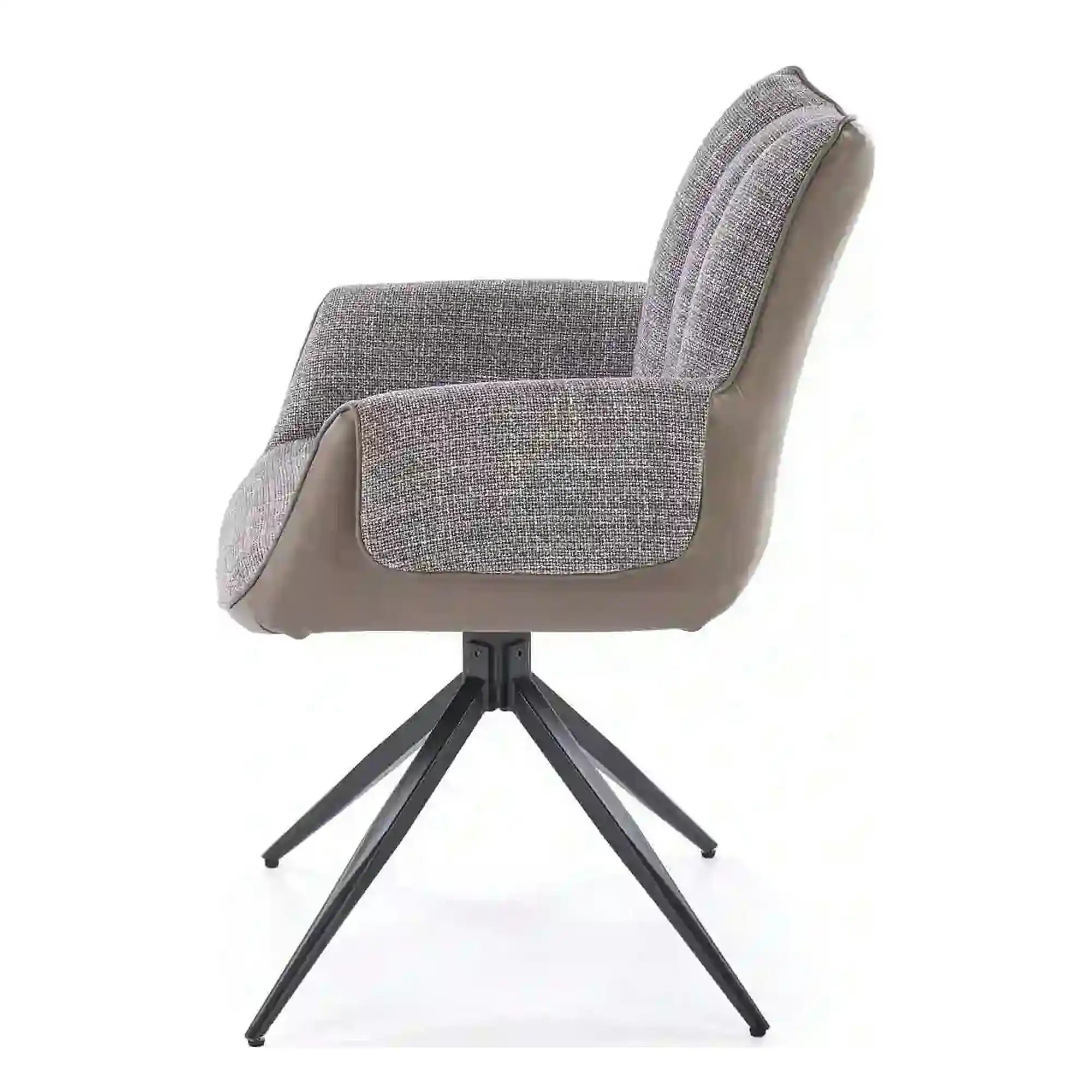 Scaun K579, gri/negru, stofa clasica/piele ecologica/otel, 65x64x87 cm