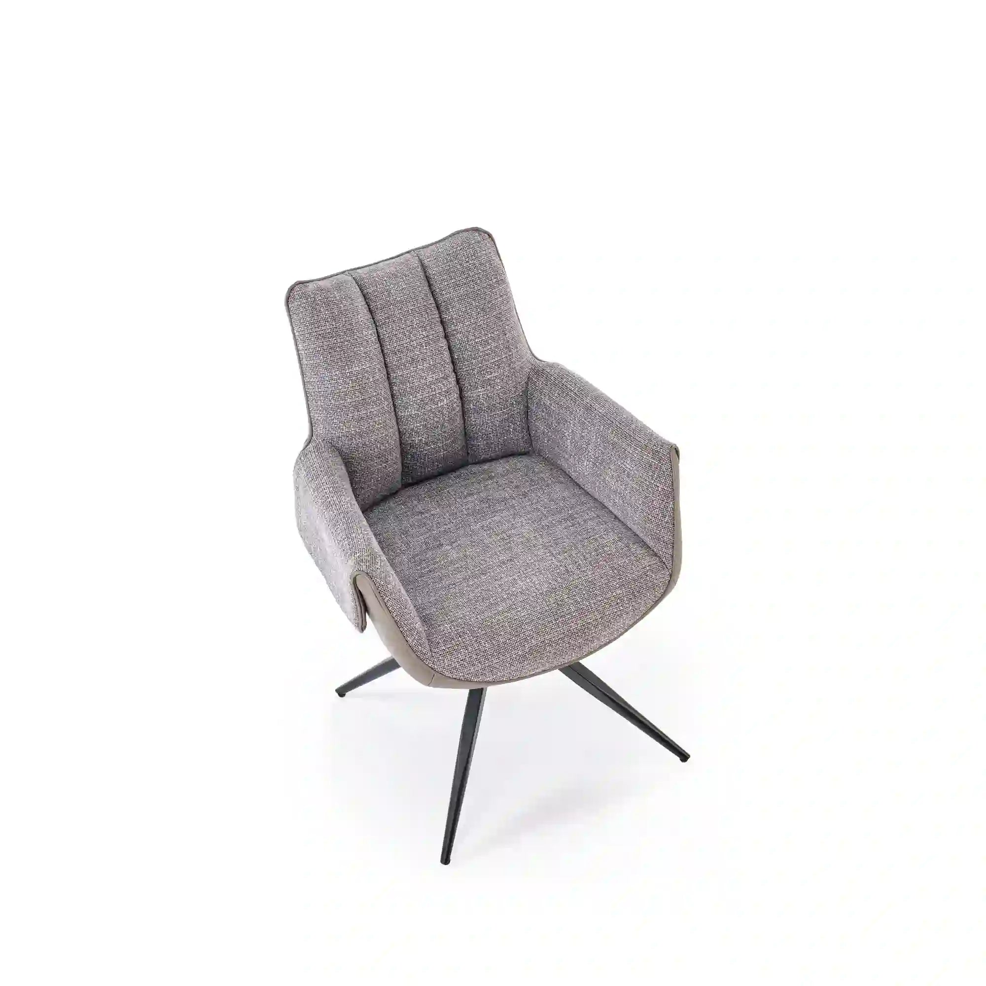 Scaun K579, gri/negru, stofa clasica/piele ecologica/otel, 65x64x87 cm