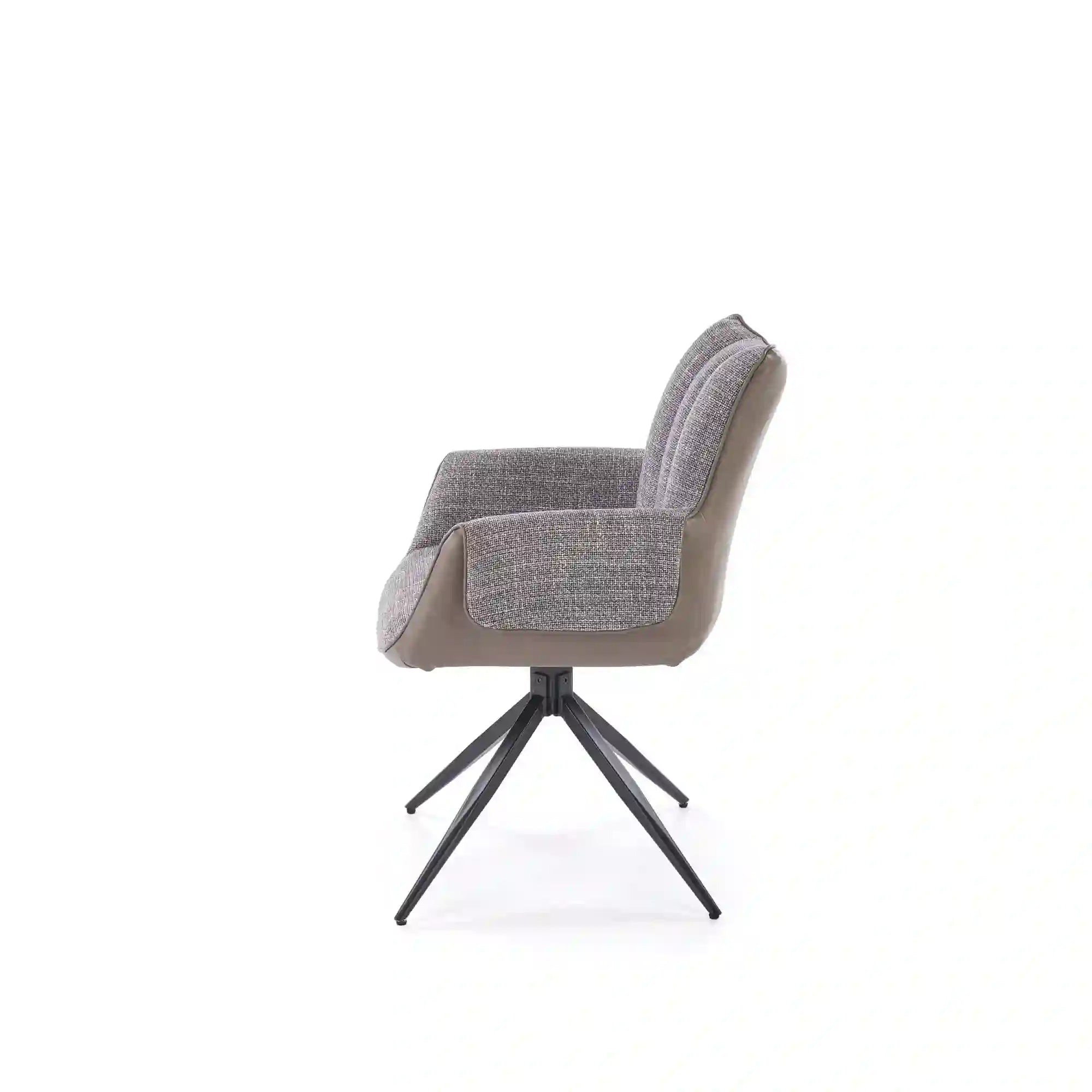 Scaun K579, gri/negru, stofa clasica/piele ecologica/otel, 65x64x87 cm