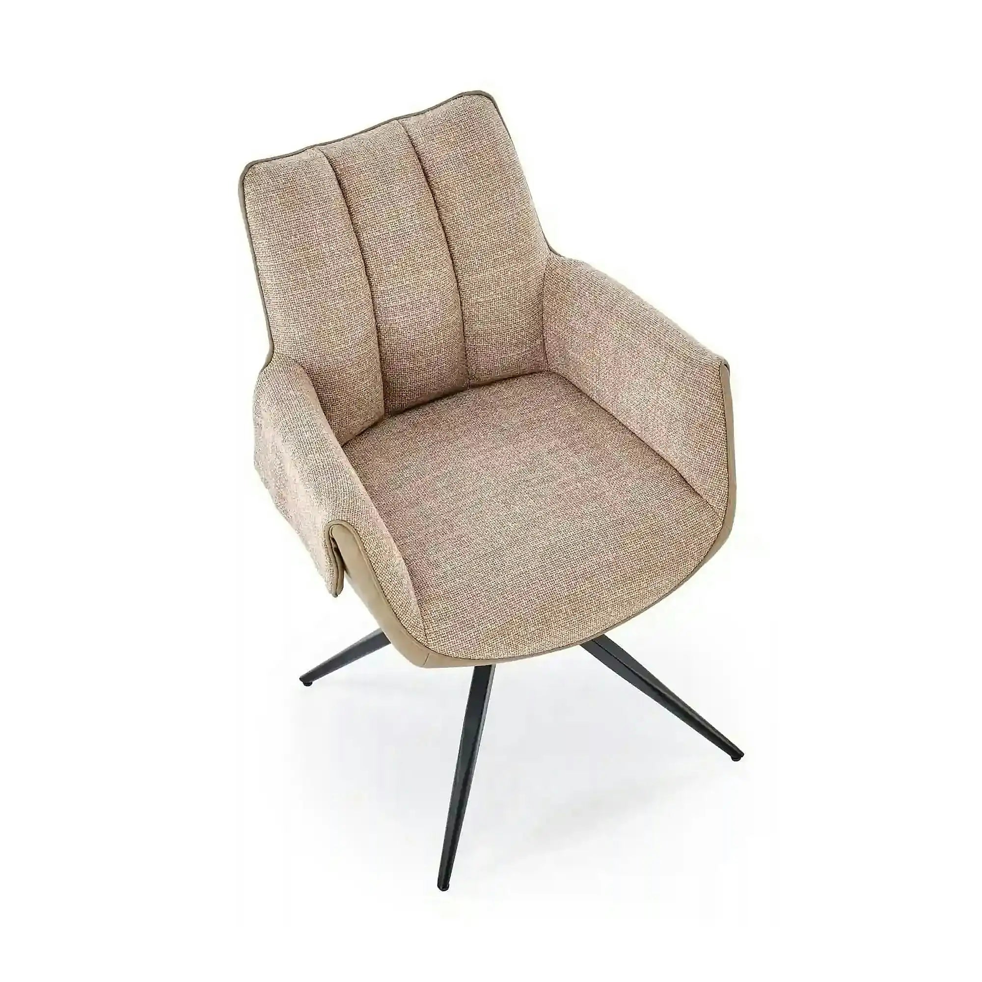 Scaun K579, maro/negru, stofa clasica/piele ecologica/otel, 65x64x87 cm