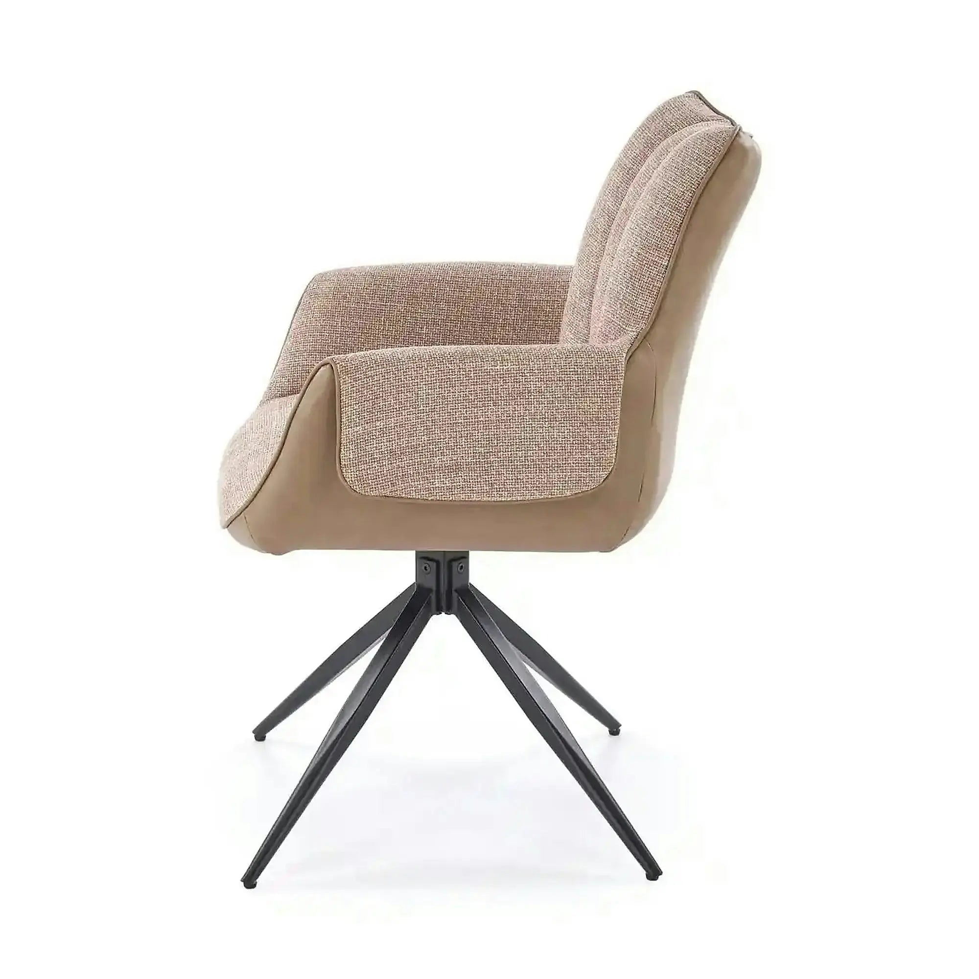 Scaun K579, maro/negru, stofa clasica/piele ecologica/otel, 65x64x87 cm