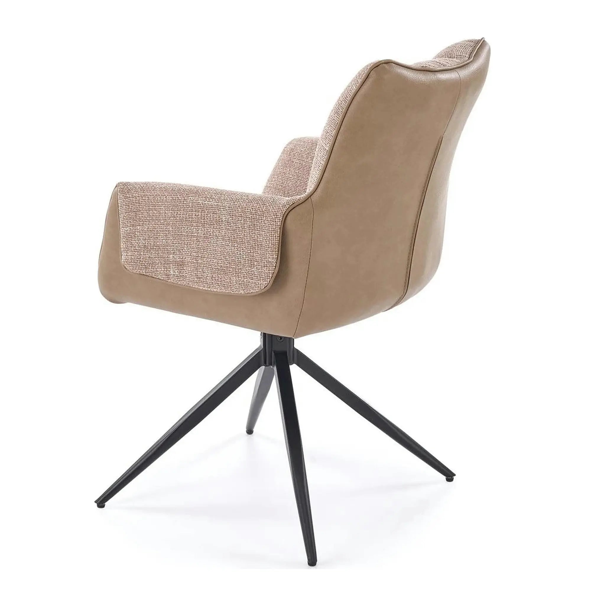 Scaun K579, maro/negru, stofa clasica/piele ecologica/otel, 65x64x87 cm