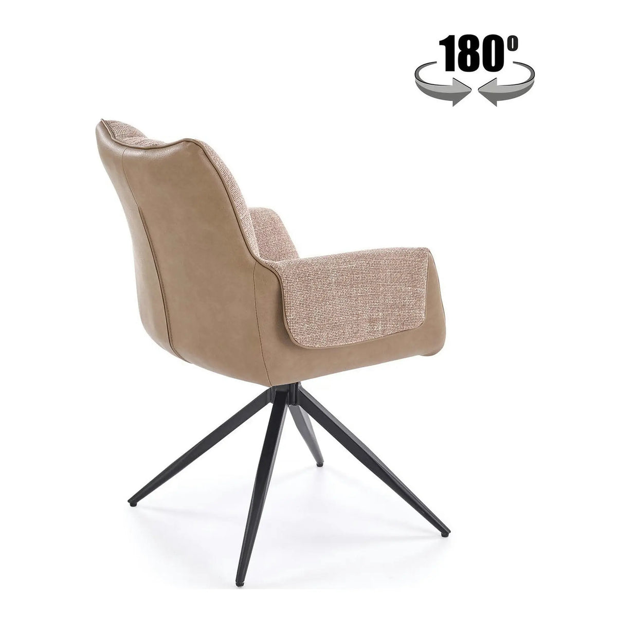 Scaun K579, maro/negru, stofa clasica/piele ecologica/otel, 65x64x87 cm