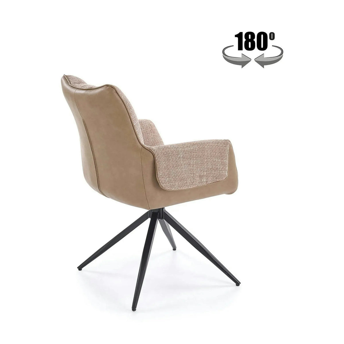 Scaun K579, maro/negru, stofa clasica/piele ecologica/otel, 65x64x87 cm