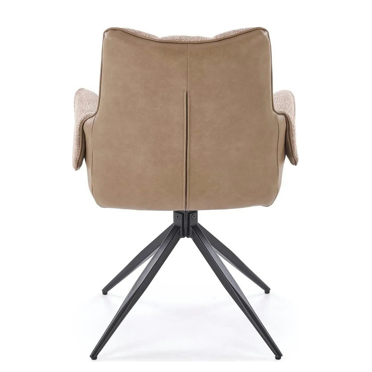 Scaun K579, maro/negru, stofa clasica/piele ecologica/otel, 65x64x87 cm