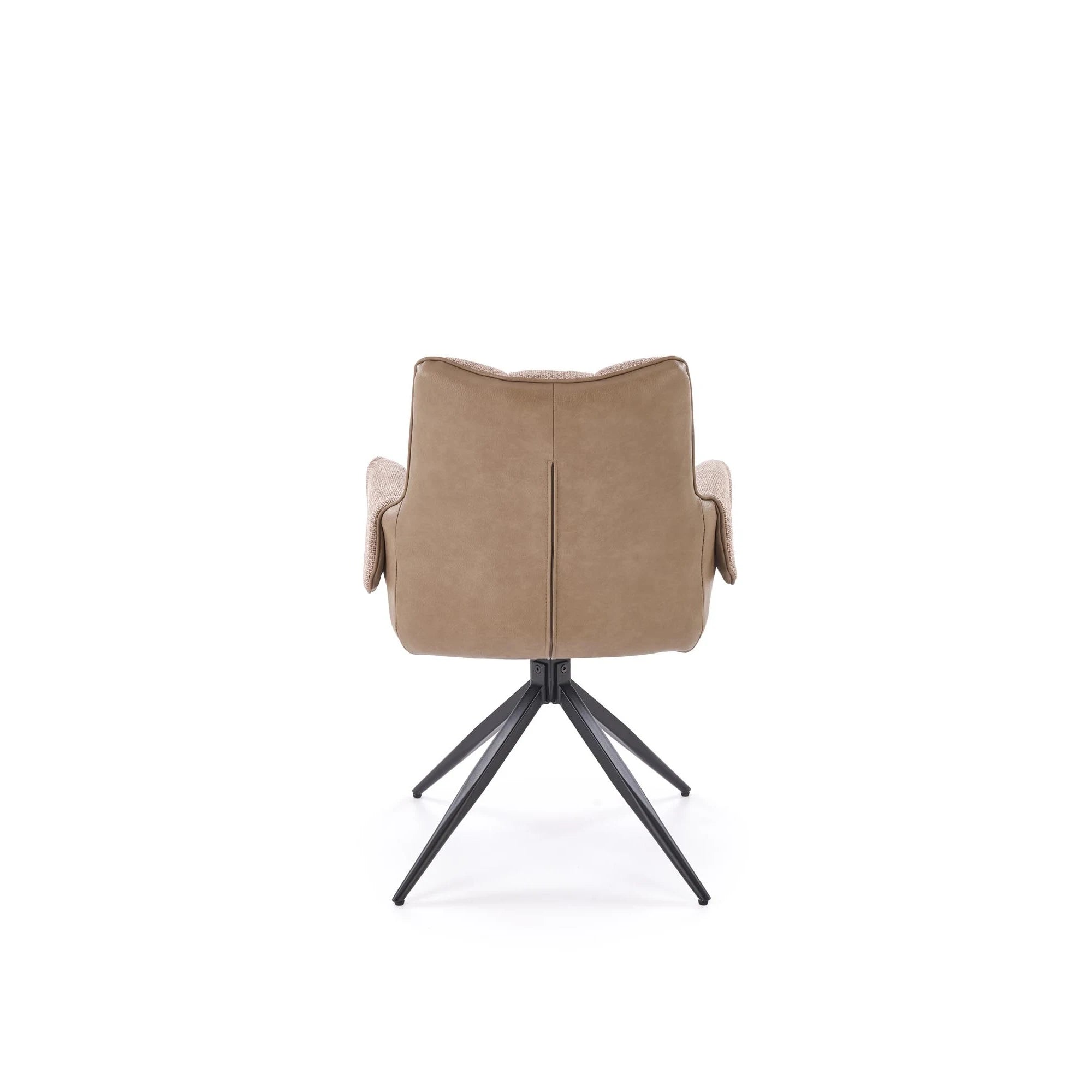 Scaun K579, maro/negru, stofa clasica/piele ecologica/otel, 65x64x87 cm