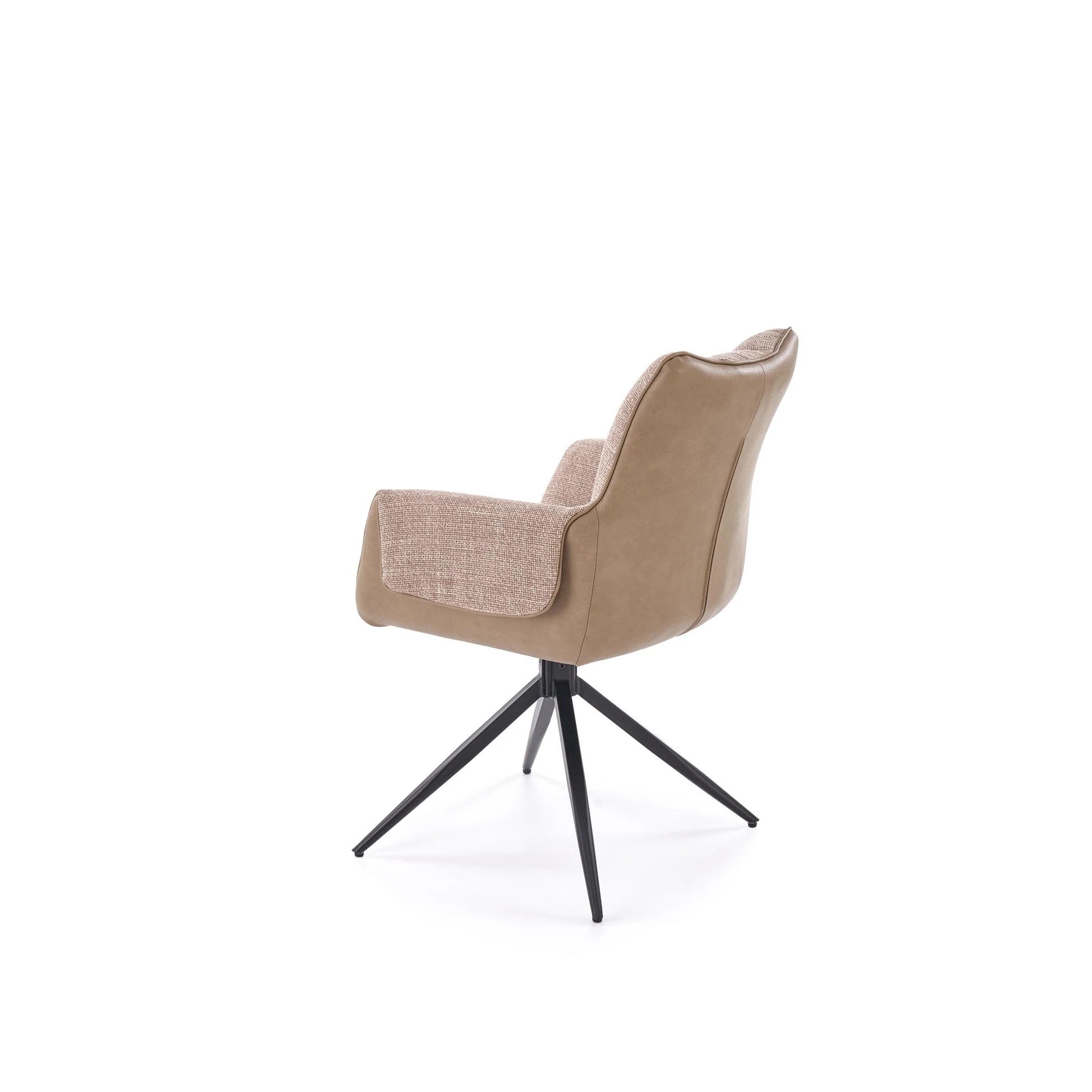 Scaun K579, maro/negru, stofa clasica/piele ecologica/otel, 65x64x87 cm