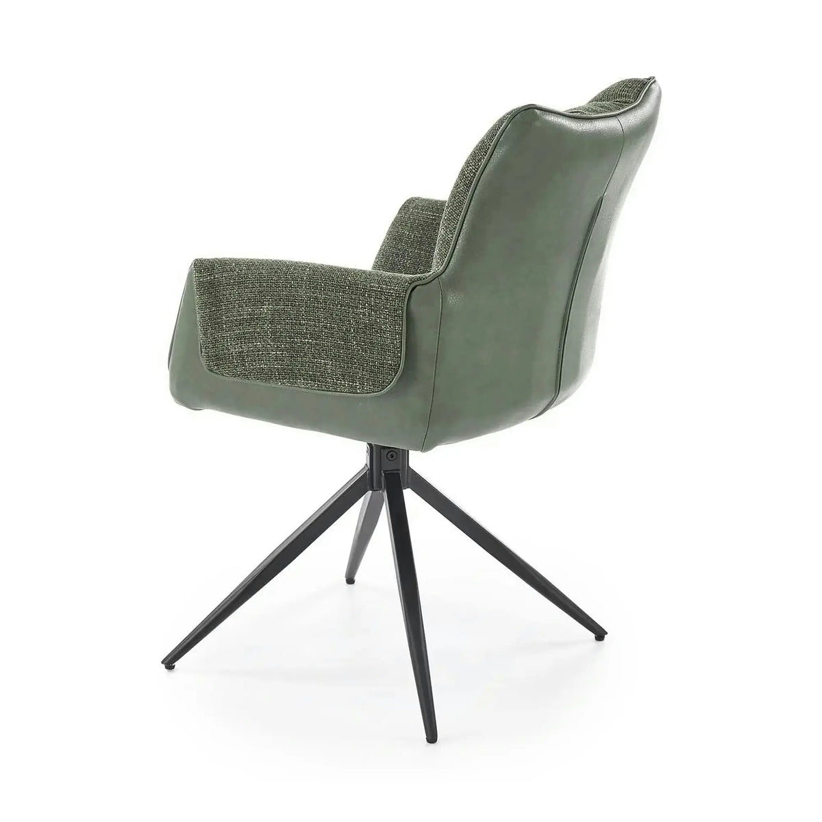 Scaun K579, verde olive/negru, stofa clasica/piele ecologica/otel, 65x64x87 cm