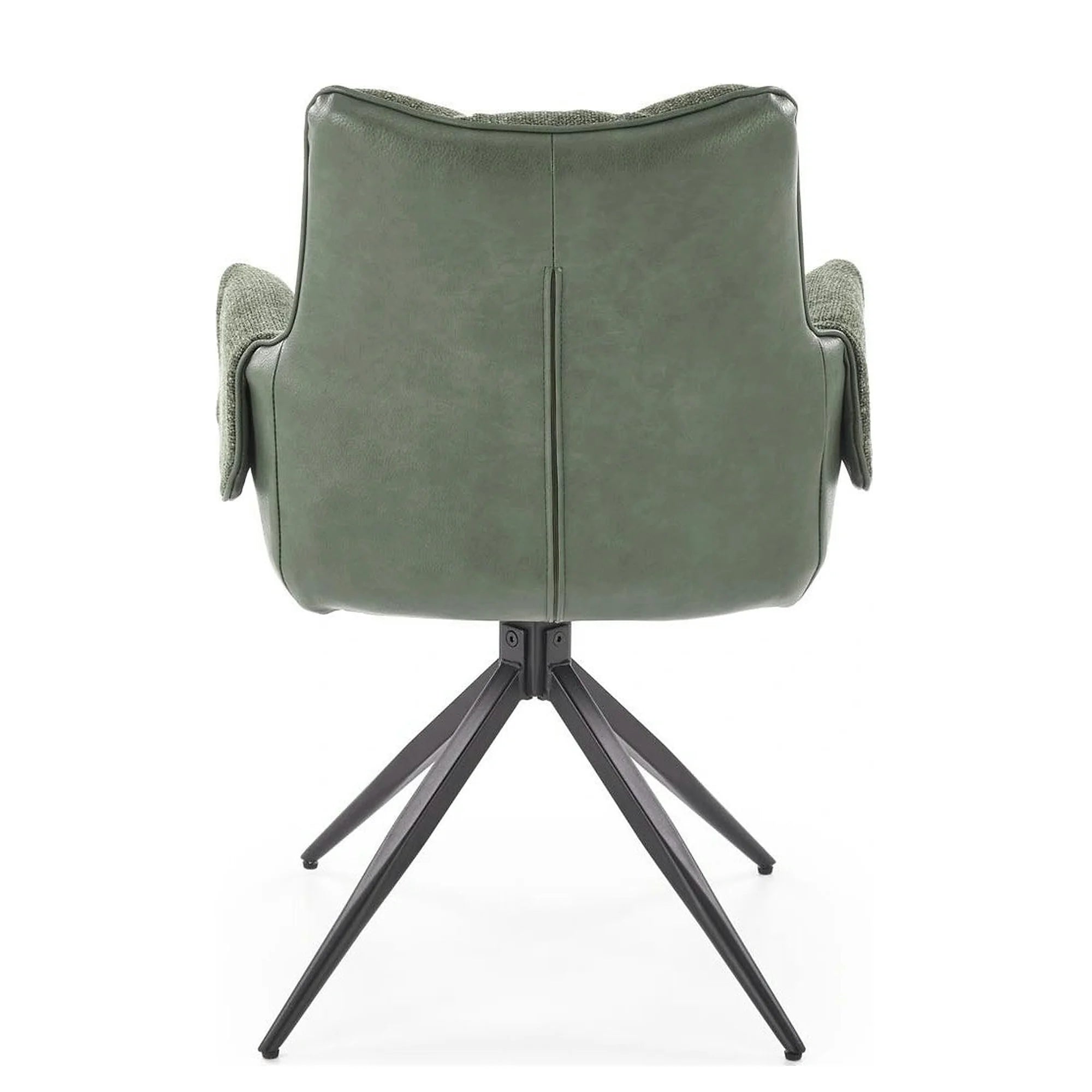 Scaun K579, verde olive/negru, stofa clasica/piele ecologica/otel, 65x64x87 cm