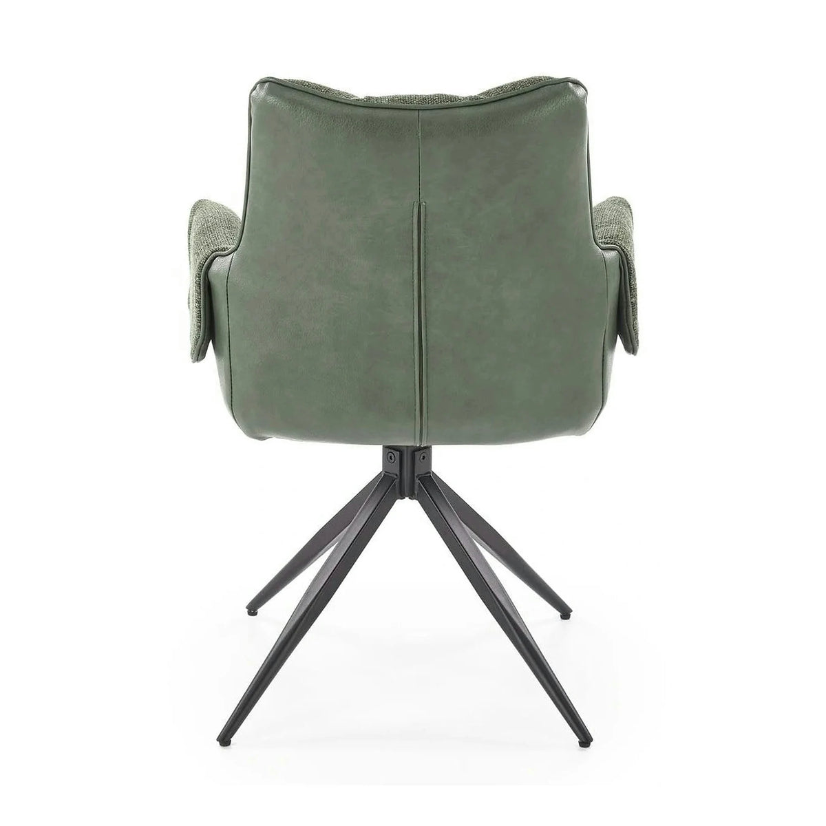 Scaun K579, verde olive/negru, stofa clasica/piele ecologica/otel, 65x64x87 cm