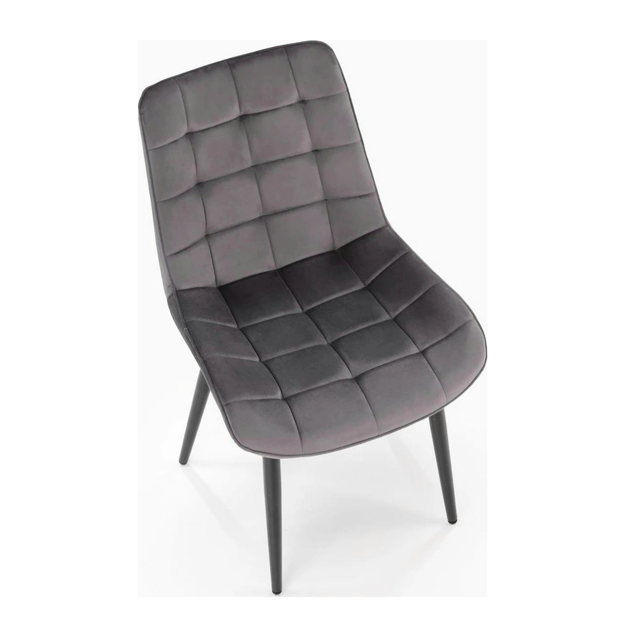 Scaun K580, gri - HLR 21, stofa catifelata/otel, 51x61x85 cm