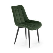 Scaun K580, verde inchis - HLR 57, stofa catifelata/otel, 51x61x85 cm