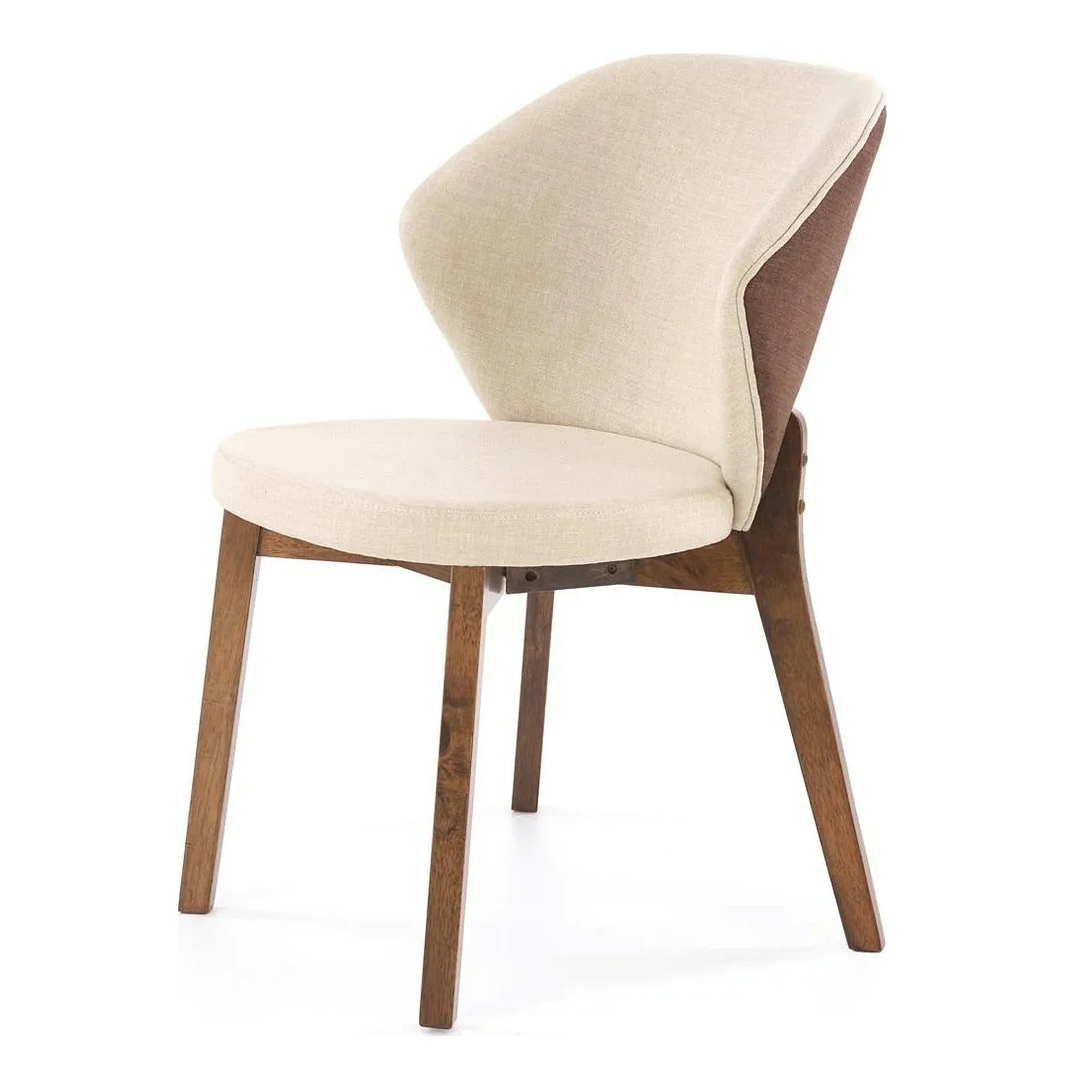 Scaun K583, bej/nuc, stofa clasica/lemn, 57x63x81 cm