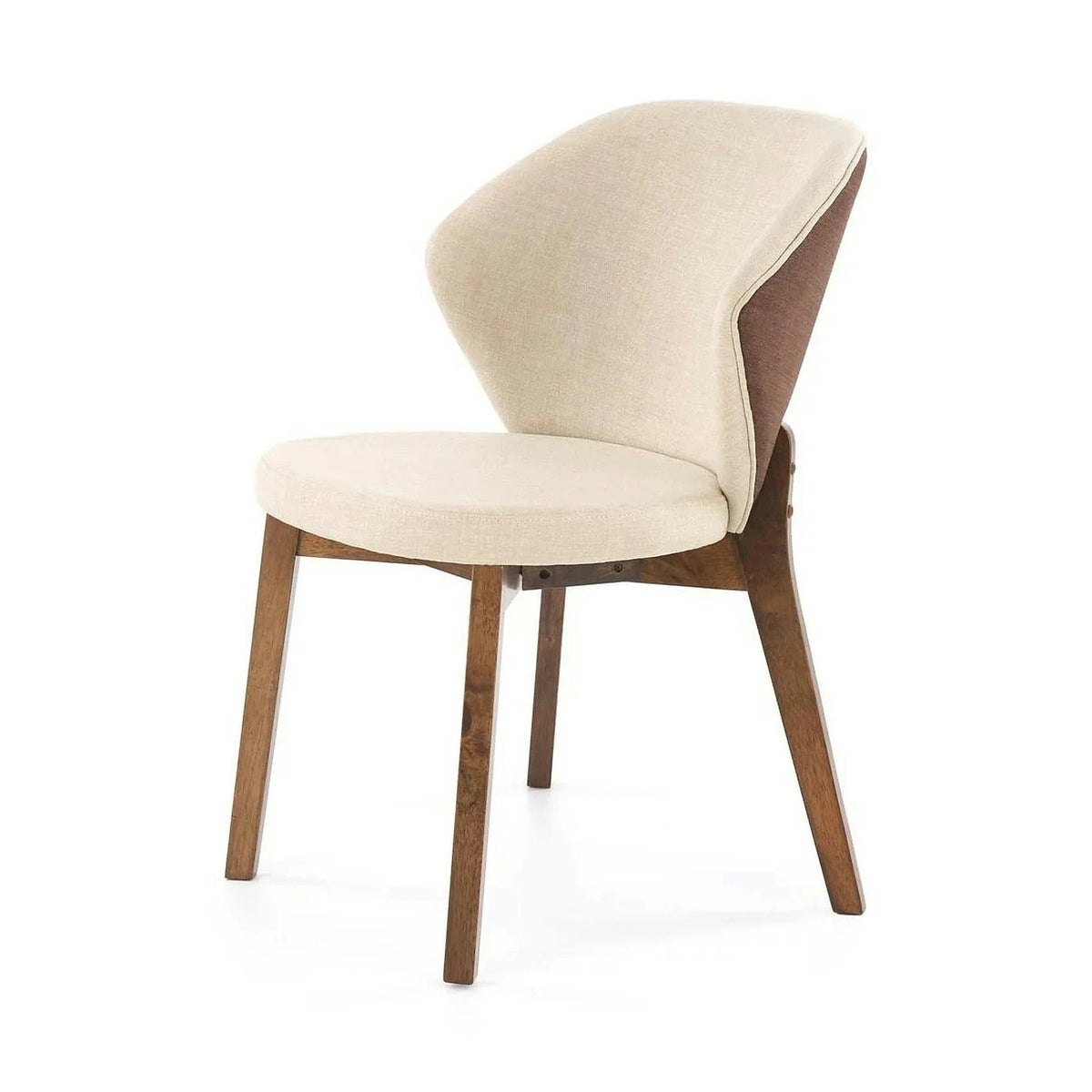 Scaun K583, bej/nuc, stofa clasica/lemn, 57x63x81 cm