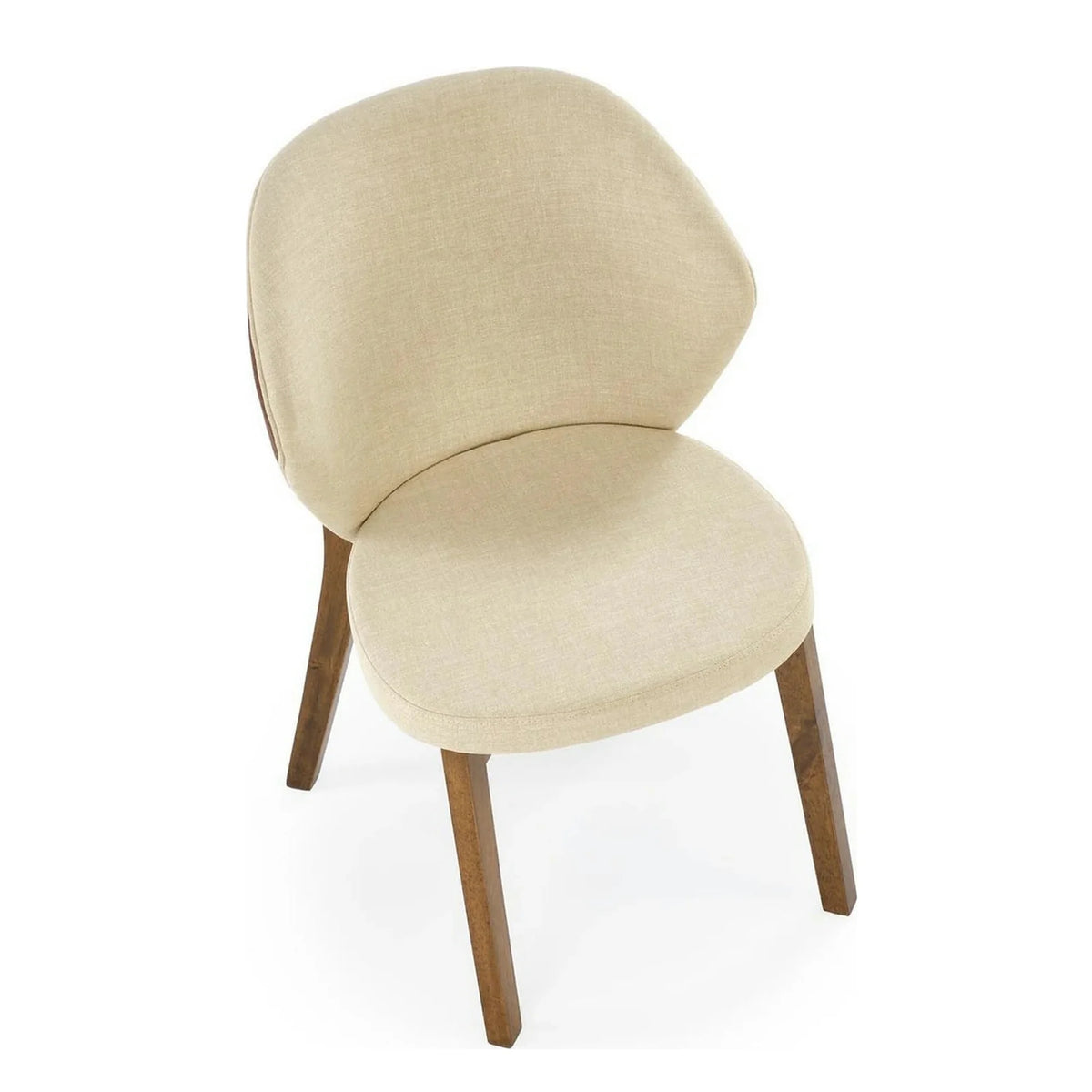 Scaun K583, bej/nuc, stofa clasica/lemn, 57x63x81 cm