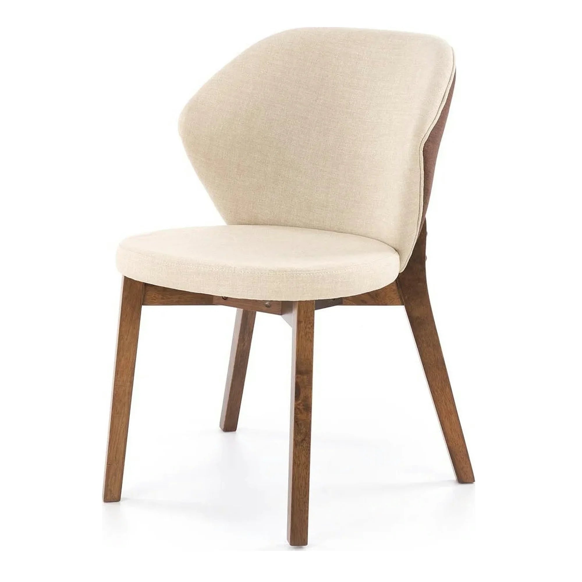 Scaun K583, bej/nuc, stofa clasica/lemn, 57x63x81 cm
