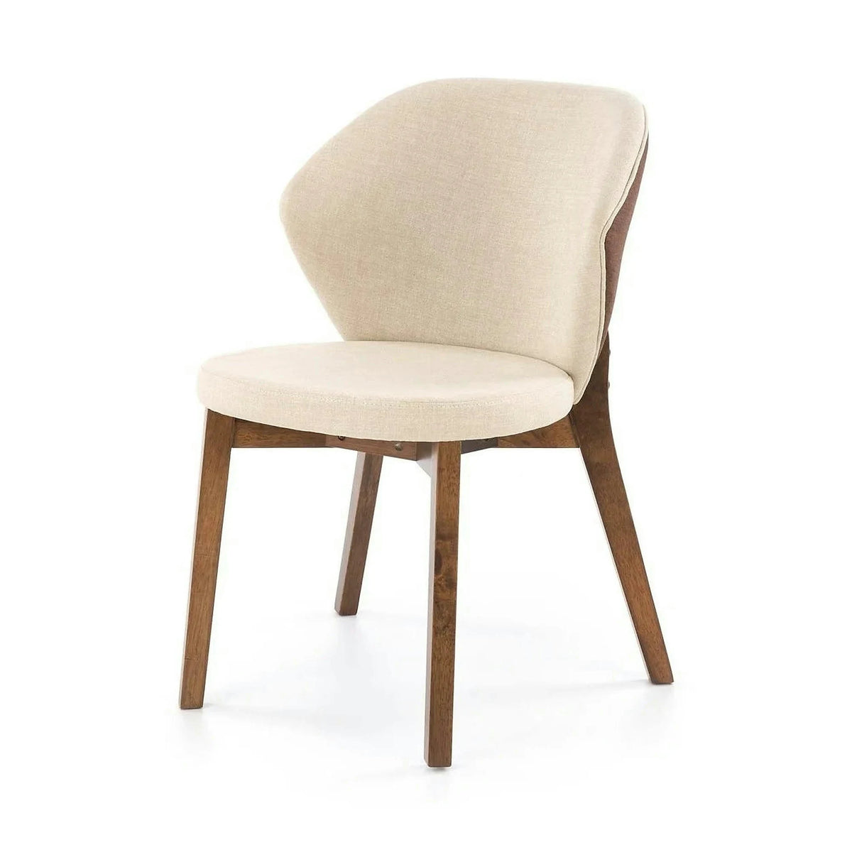 Scaun K583, bej/nuc, stofa clasica/lemn, 57x63x81 cm