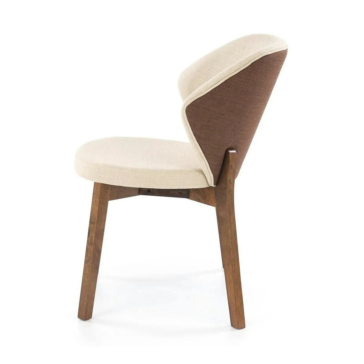 Scaun K583, bej/nuc, stofa clasica/lemn, 57x63x81 cm