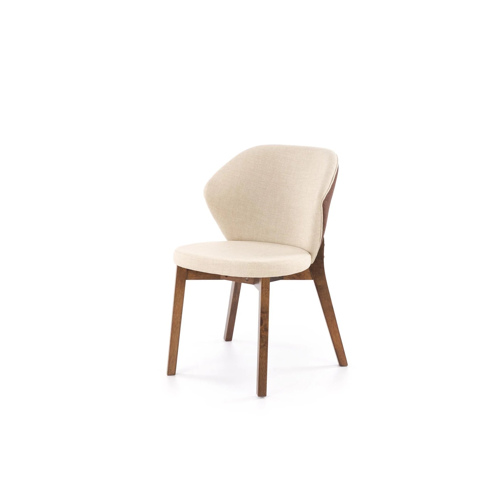 Scaun K583, bej/nuc, stofa clasica/lemn, 57x63x81 cm