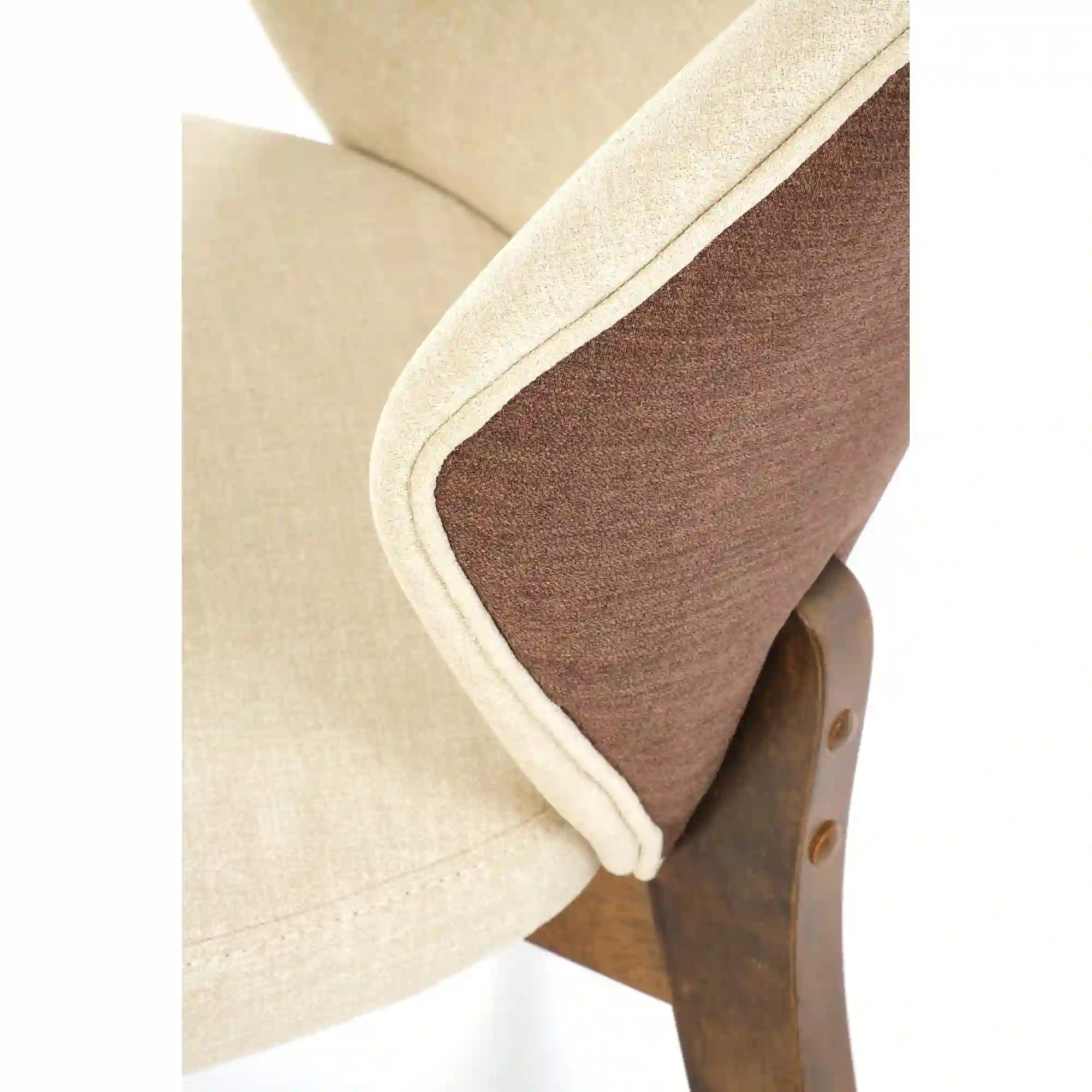 Scaun K583, bej/nuc, stofa clasica/lemn, 57x63x81 cm