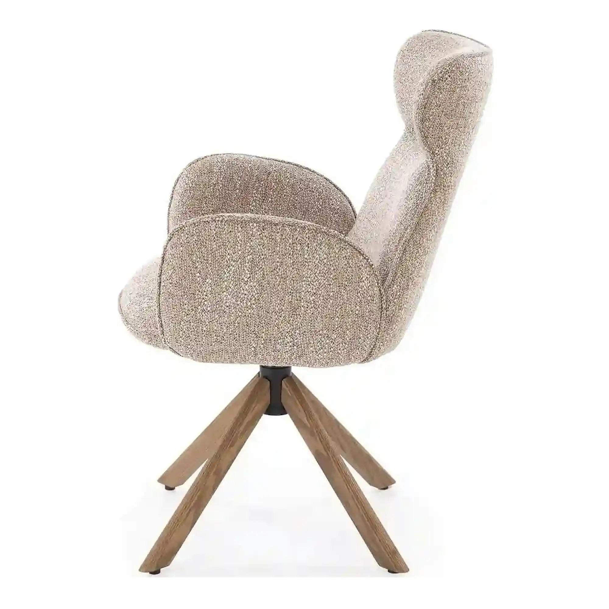 Scaun K585, bej inchis/nuc, stofa clasica/lemn, 63x64x93 cm