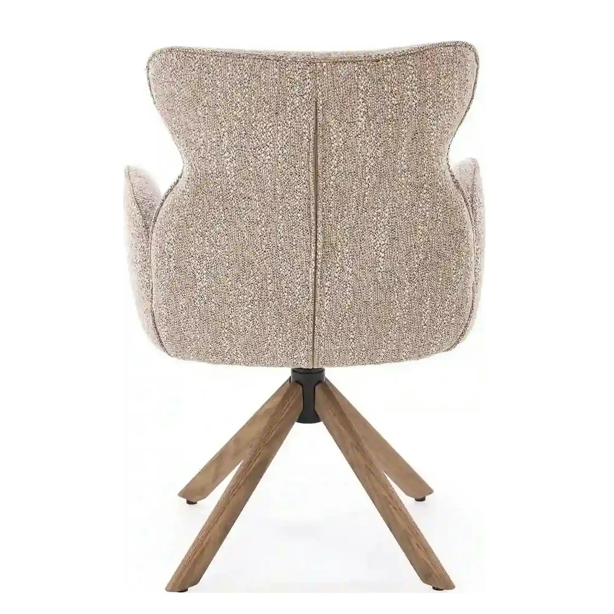 Scaun K585, bej inchis/nuc, stofa clasica/lemn, 63x64x93 cm