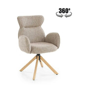 Scaun K585, bej inchis/stejar, stofa clasica/lemn, 63x64x93 cm