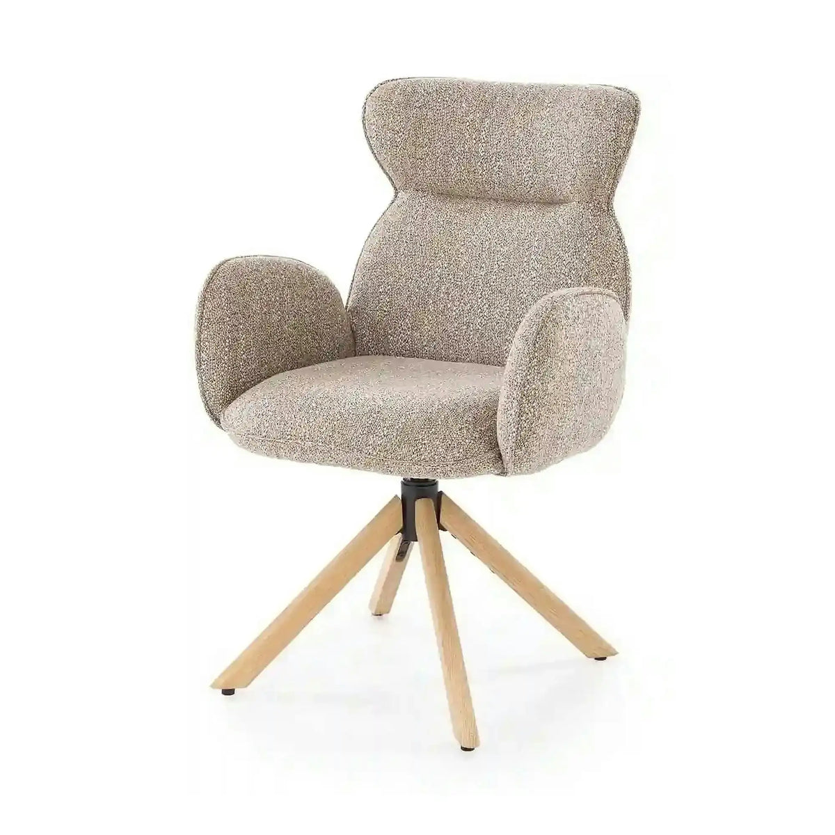 Scaun K585, bej inchis/stejar, stofa clasica/lemn, 63x64x93 cm