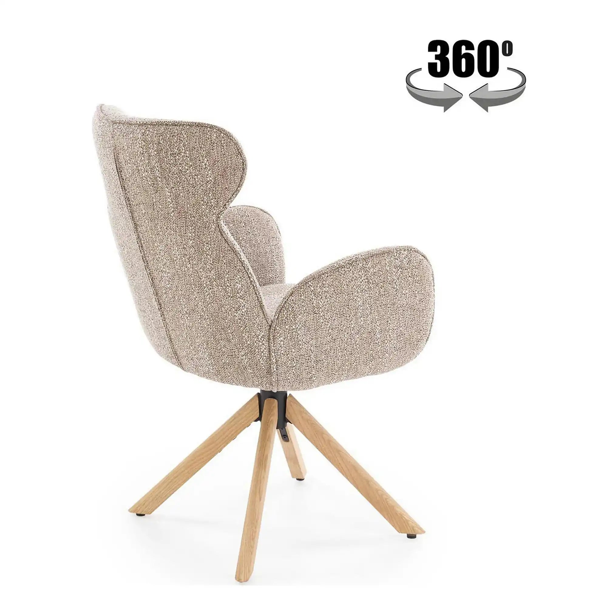 Scaun K585, bej inchis/stejar, stofa clasica/lemn, 63x64x93 cm