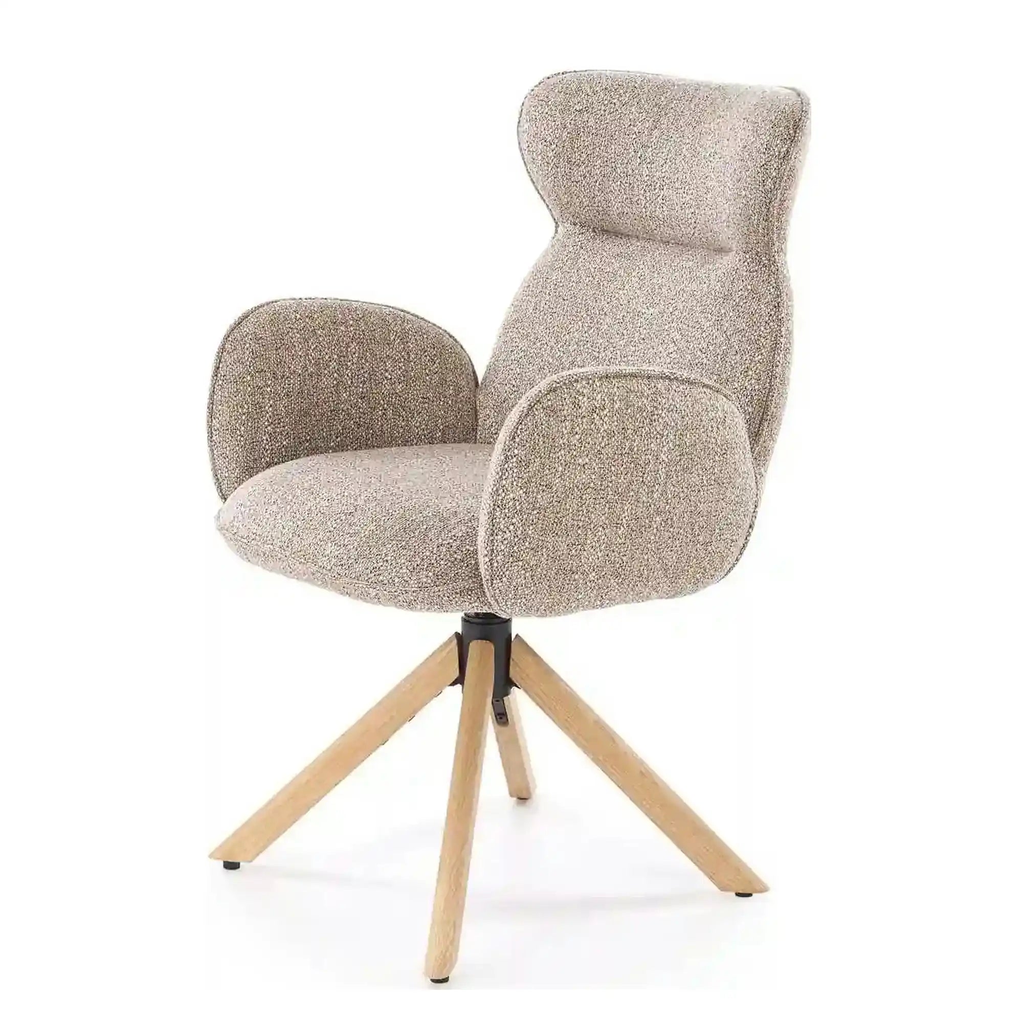 Scaun K585, bej inchis/stejar, stofa clasica/lemn, 63x64x93 cm