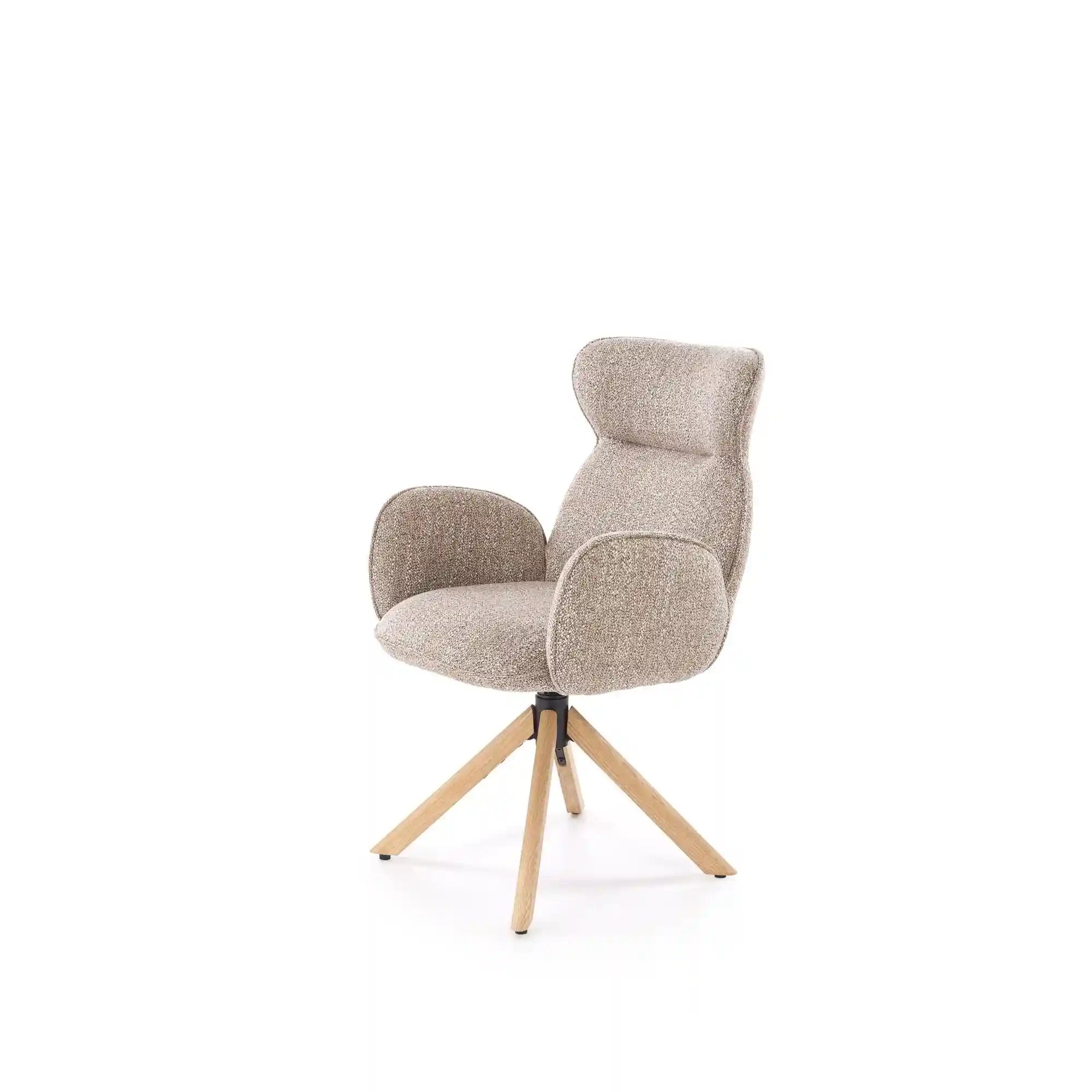 Scaun K585, bej inchis/stejar, stofa clasica/lemn, 63x64x93 cm