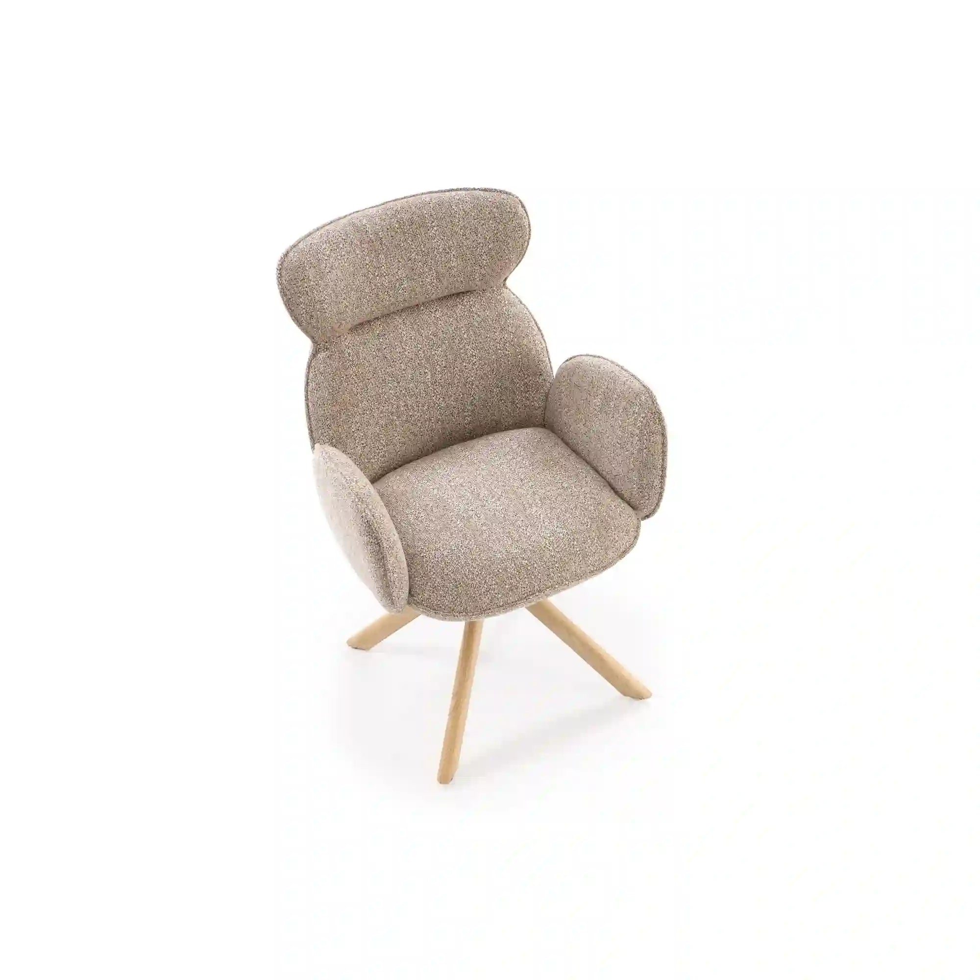 Scaun K585, bej inchis/stejar, stofa clasica/lemn, 63x64x93 cm