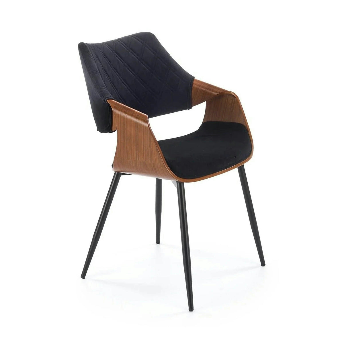 Scaun K586, negru - Bluvel 19, stofa catifelata/placaj indoit, 56x55x77 cm