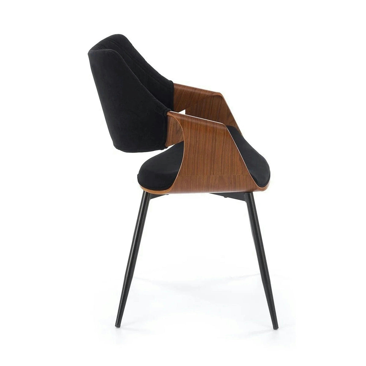 Scaun K586, negru - Bluvel 19, stofa catifelata/placaj indoit, 56x55x77 cm