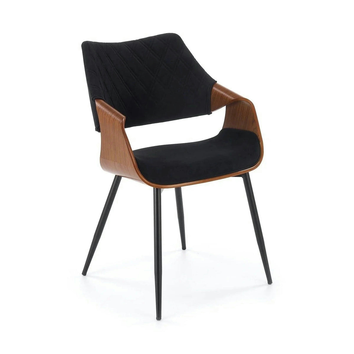 Scaun K586, negru - Bluvel 19, stofa catifelata/placaj indoit, 56x55x77 cm