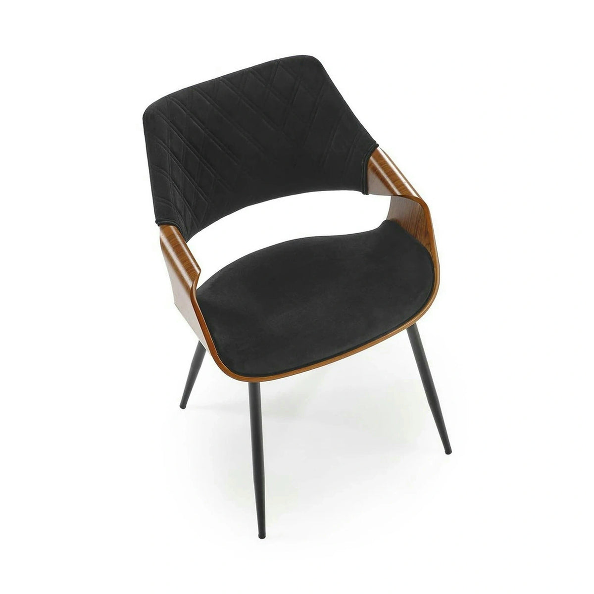 Scaun K586, negru - Bluvel 19, stofa catifelata/placaj indoit, 56x55x77 cm