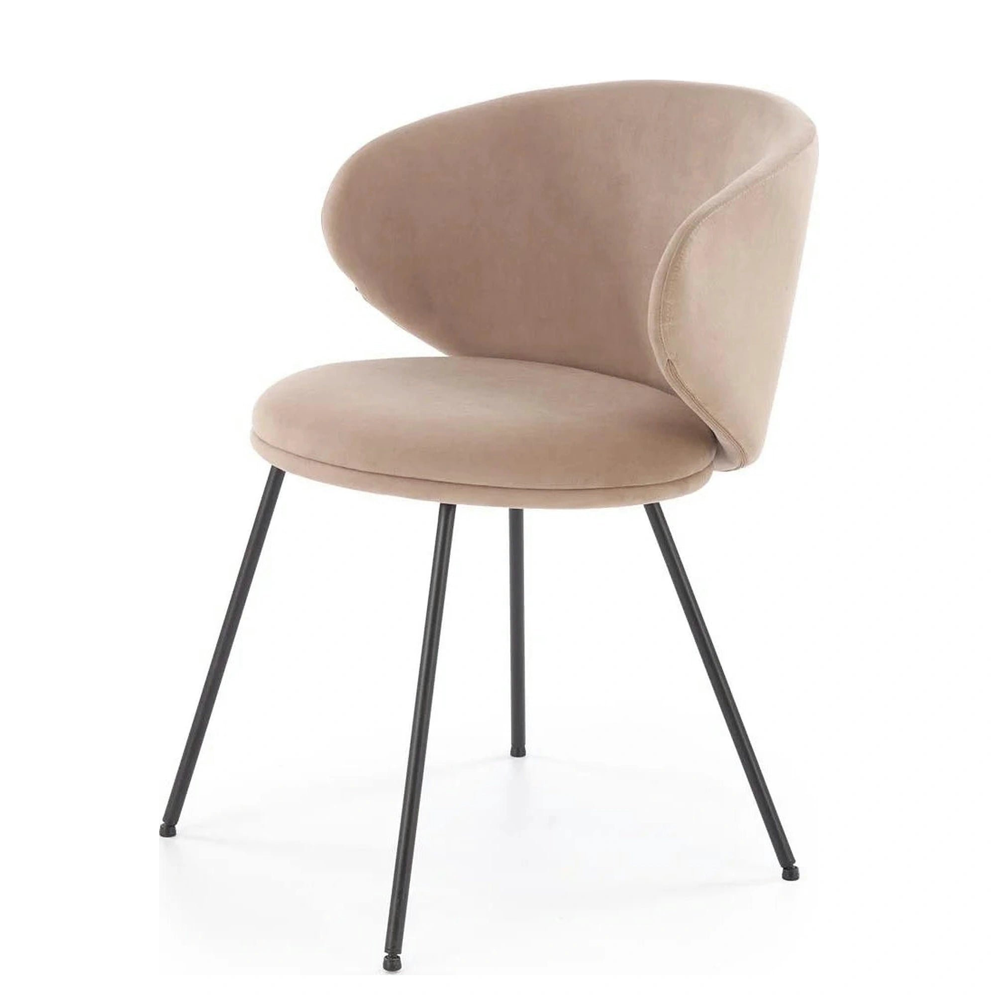 Scaun K587, bej - Mavel 38, stofa catifelata/otel, 60x58x77 cm