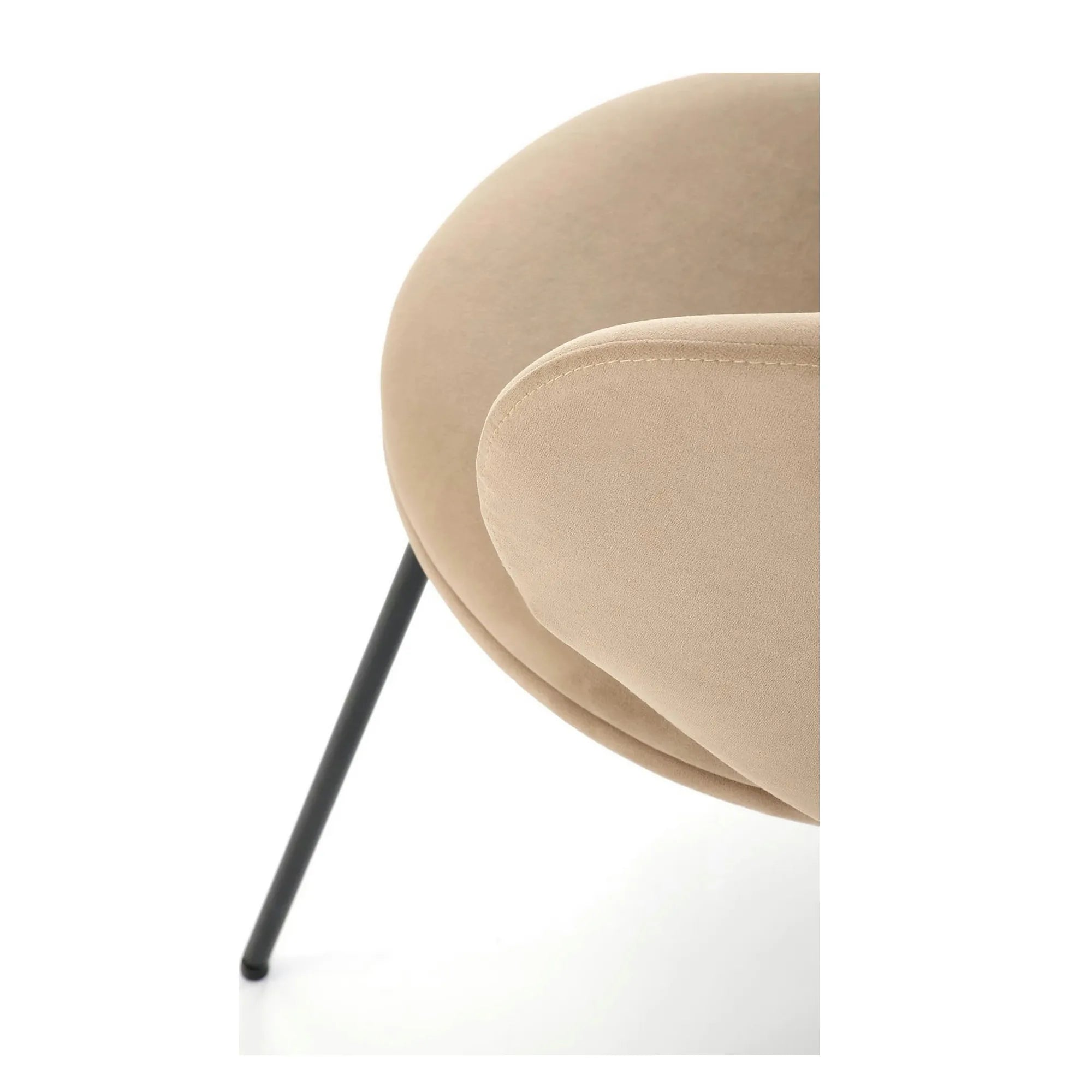 Scaun K587, bej - Mavel 38, stofa catifelata/otel, 60x58x77 cm