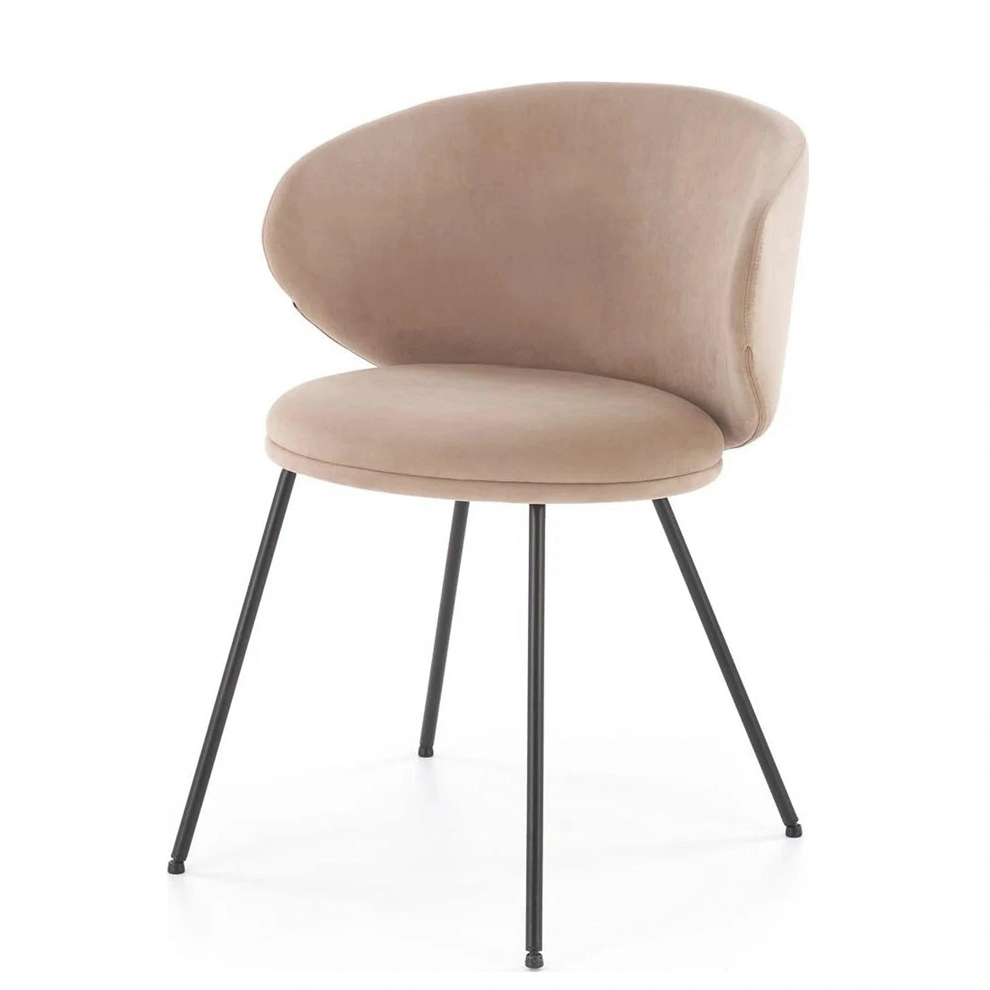 Scaun K587, bej - Mavel 38, stofa catifelata/otel, 60x58x77 cm