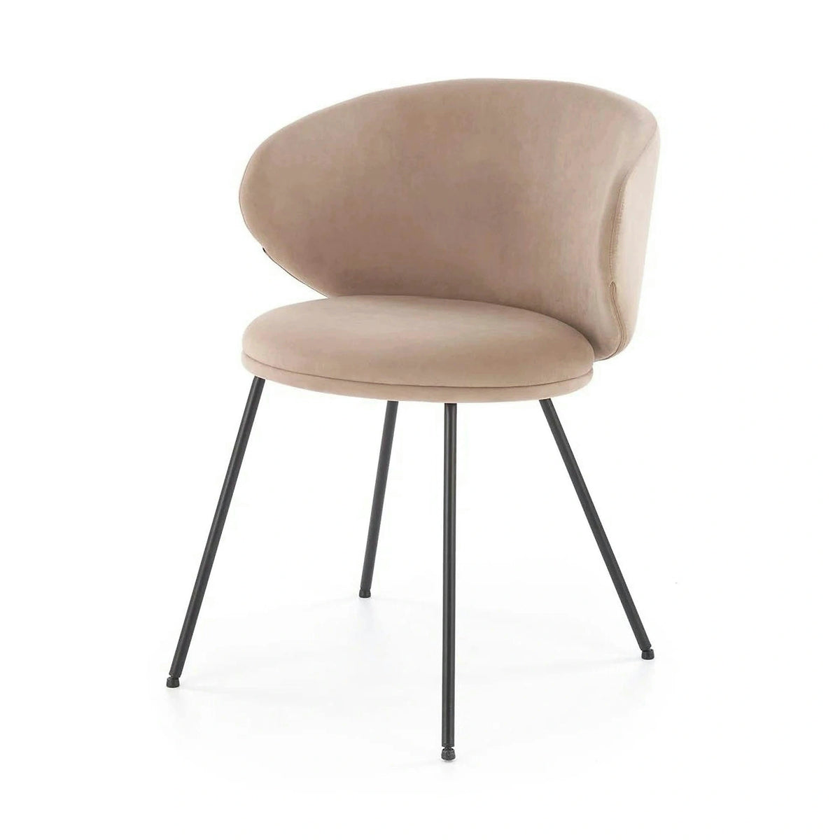 Scaun K587, bej - Mavel 38, stofa catifelata/otel, 60x58x77 cm