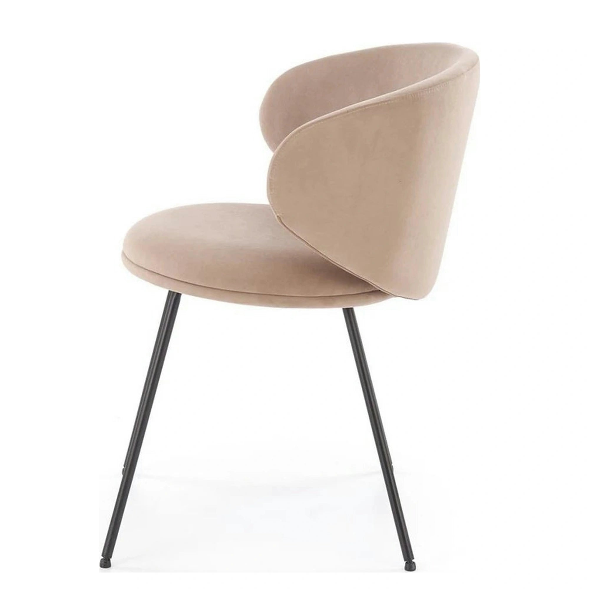 Scaun K587, bej - Mavel 38, stofa catifelata/otel, 60x58x77 cm