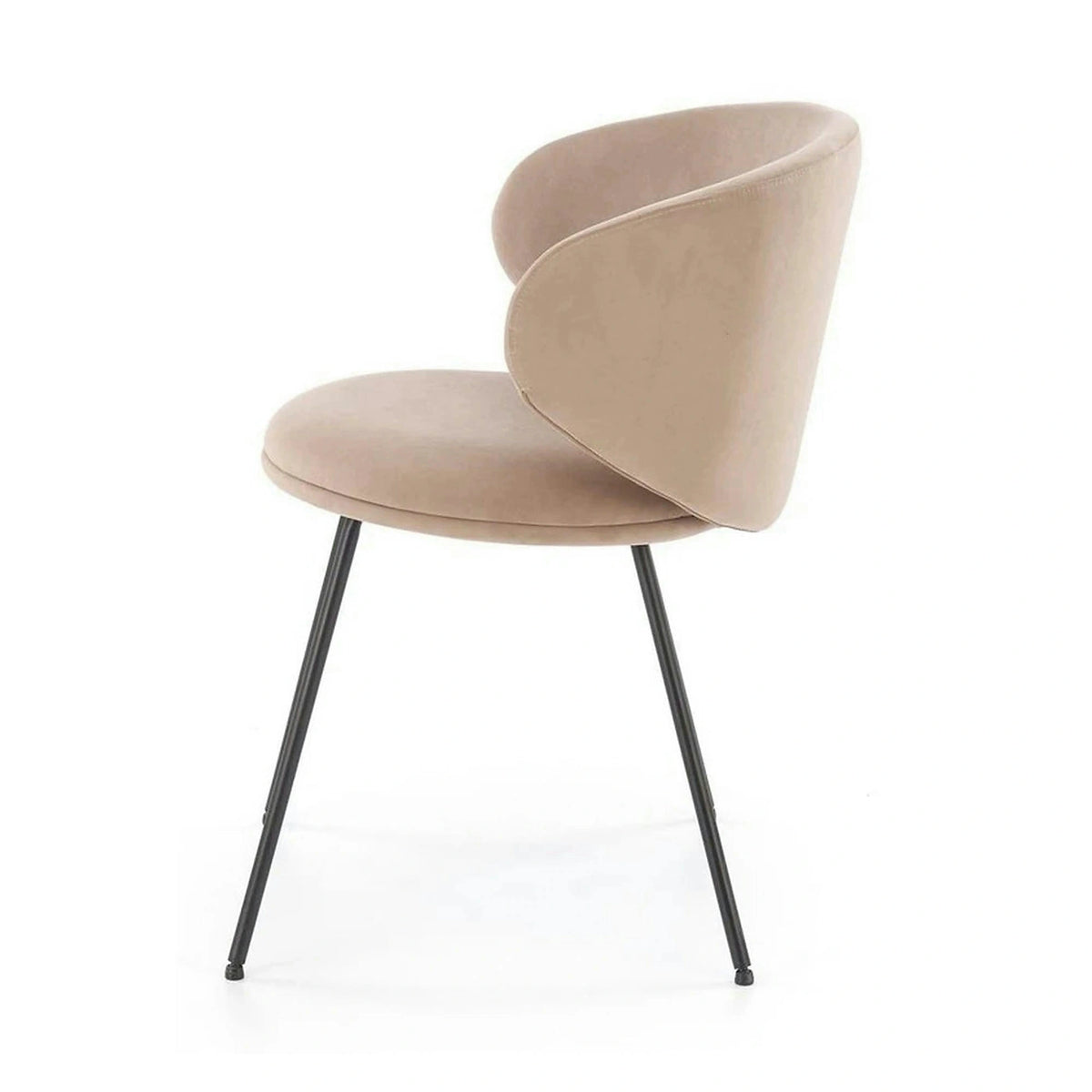 Scaun K587, bej - Mavel 38, stofa catifelata/otel, 60x58x77 cm