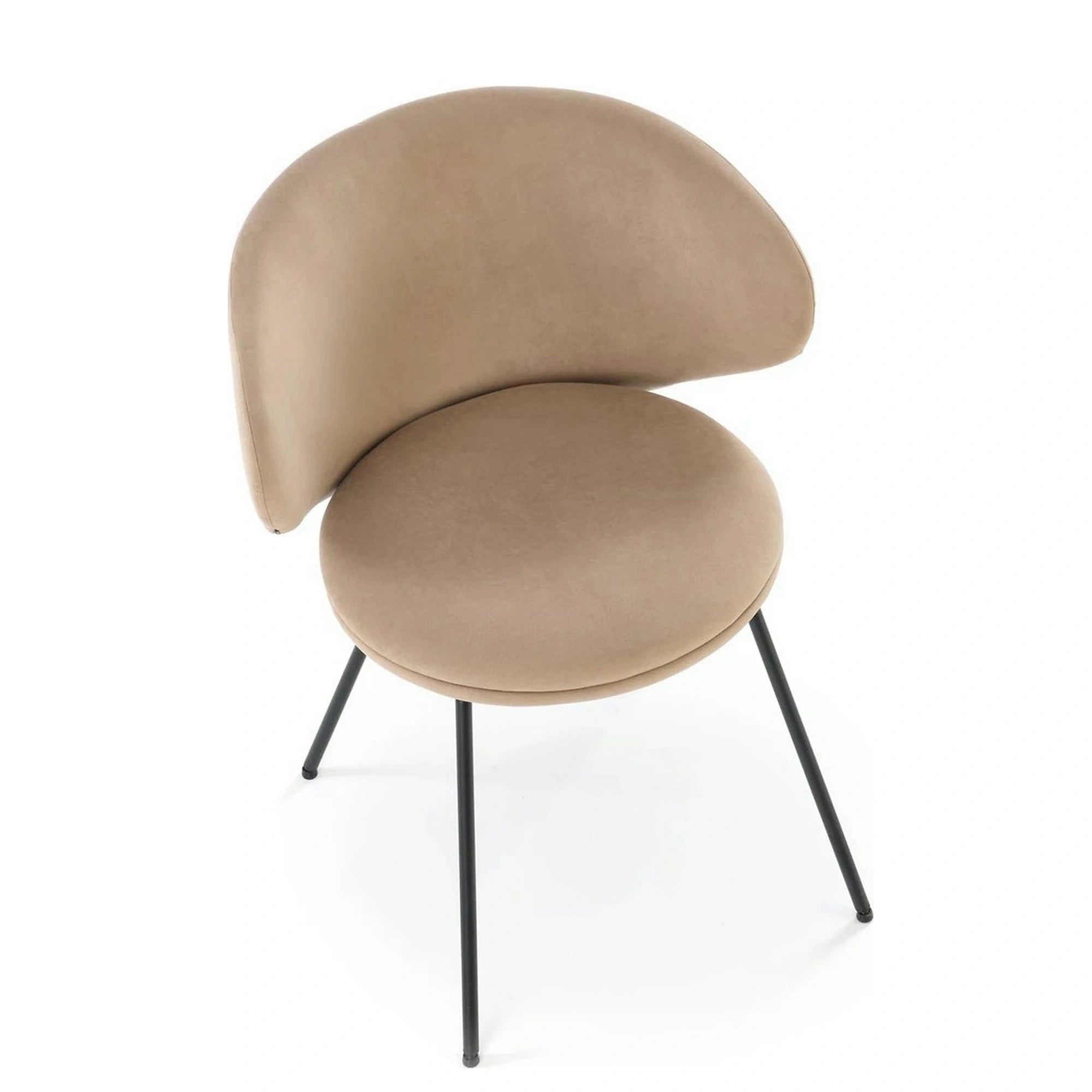 Scaun K587, bej - Mavel 38, stofa catifelata/otel, 60x58x77 cm